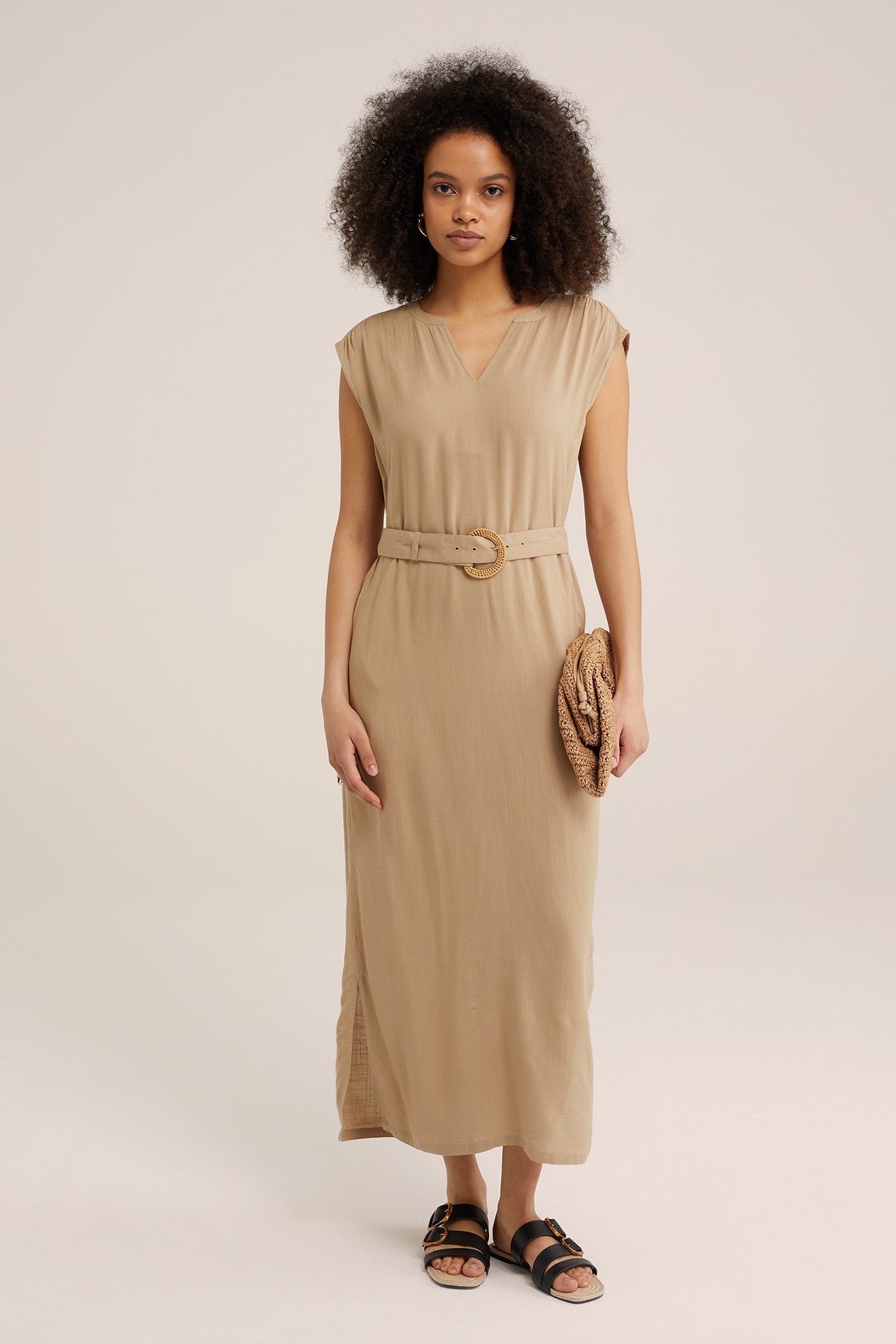 DRESS MID LENGTH OLIVE GREEN 1