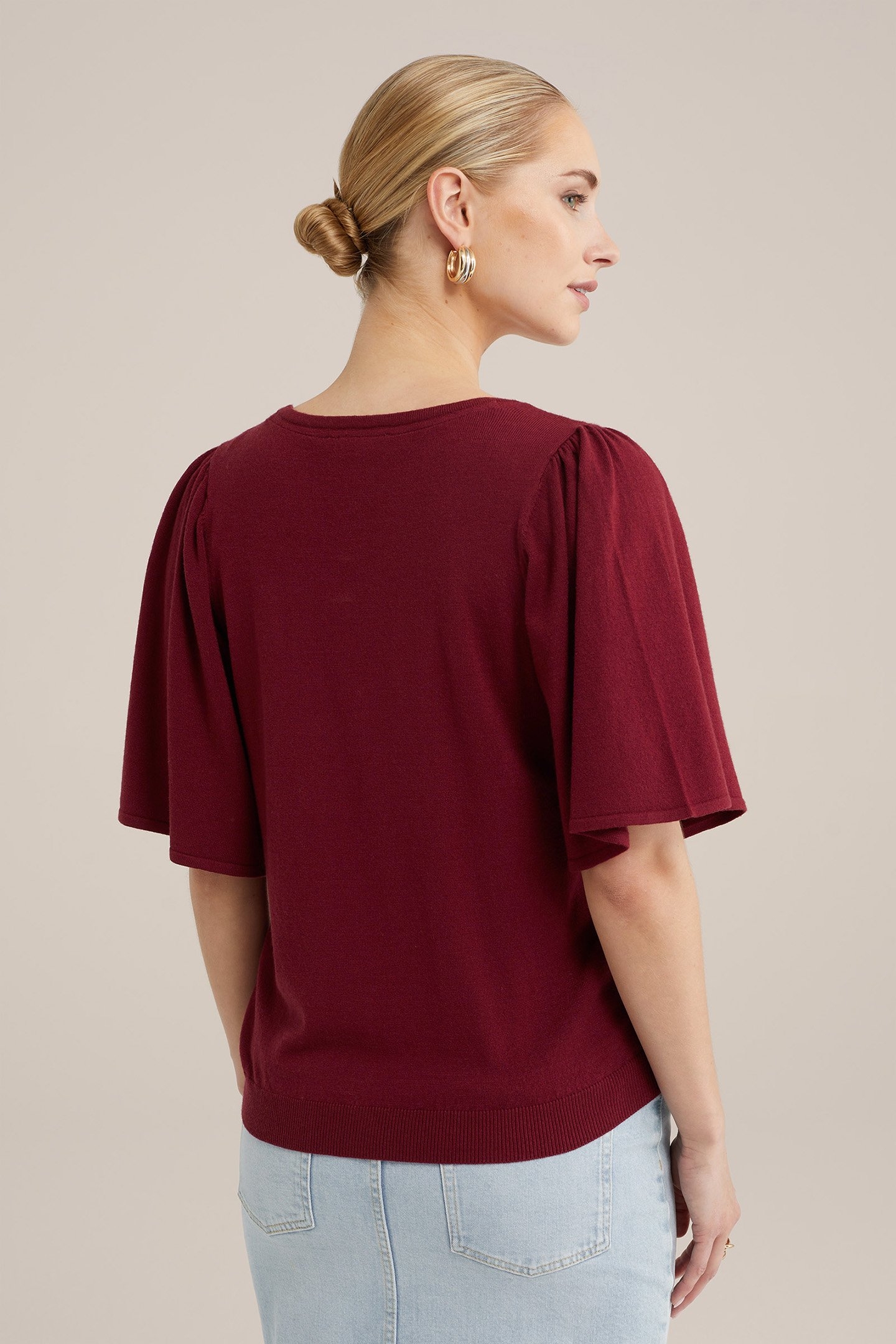 KNITTED CARDIGAN BURGUNDY RED 2