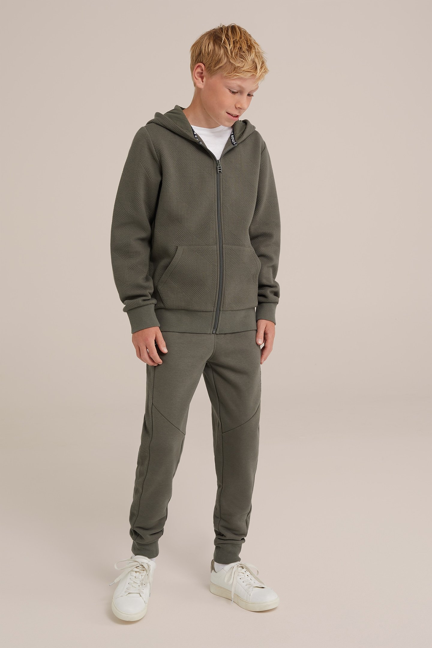 CARDIGAN WITH ZIPPER ARMY GREEN 2