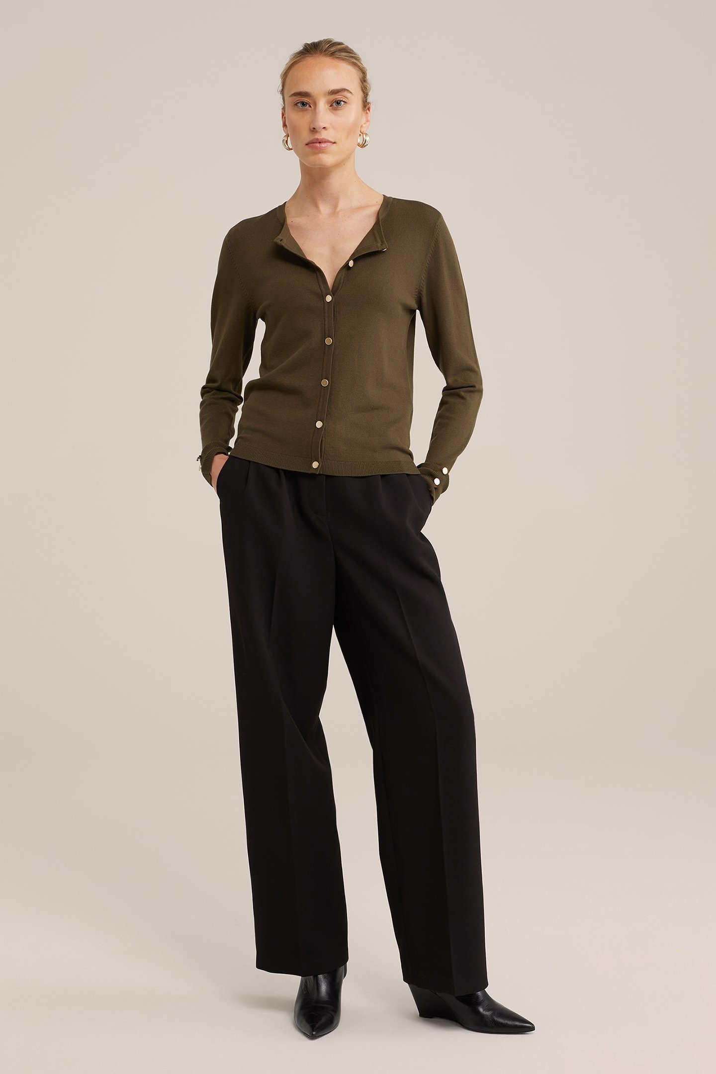 KNITTED CARDIGAN ARMY GREEN 3