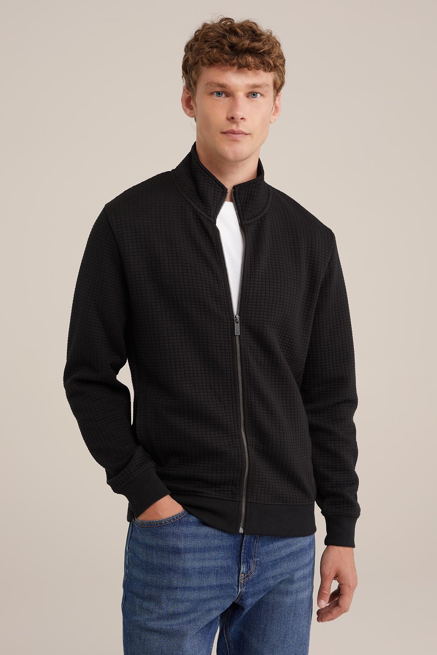 CARDIGAN WITH ZIPPER BLACK 1