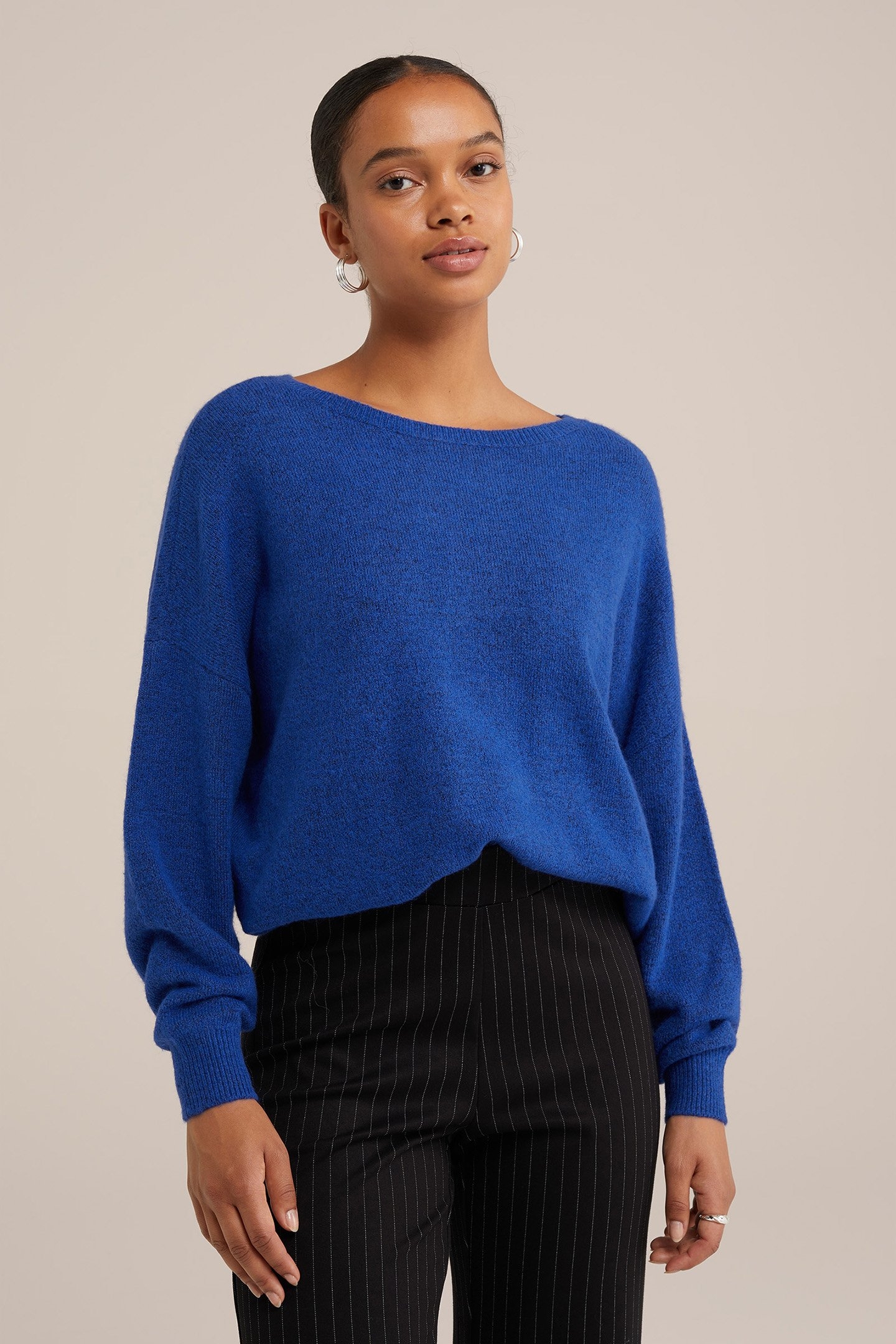 KNITTED PULLOVER COBALT BLUE 1