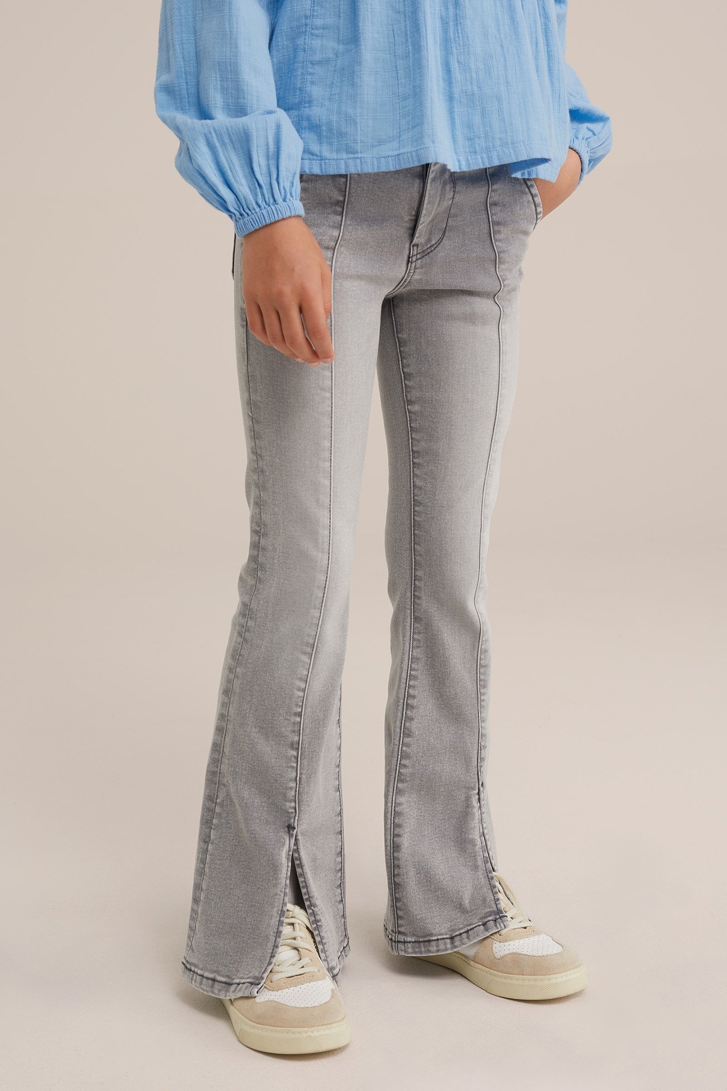 5-POCKET MID WAIST LIGHT GREY 1