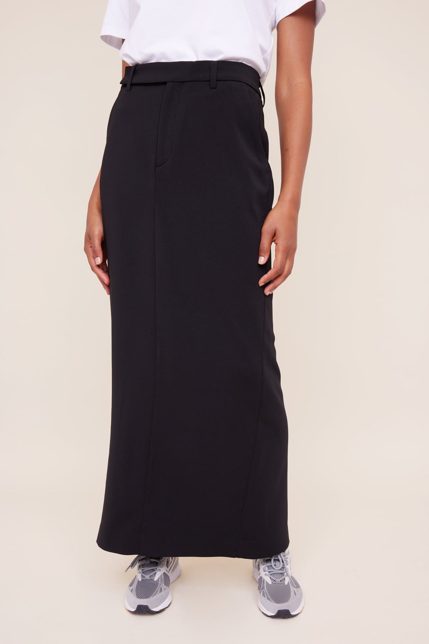 CREPE MAXI SKIRT BLACK 1