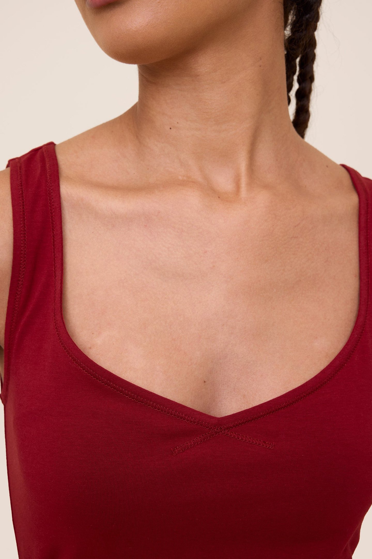 DRESS LONG JERSEY OVERLOCK RED DAHLIA 4