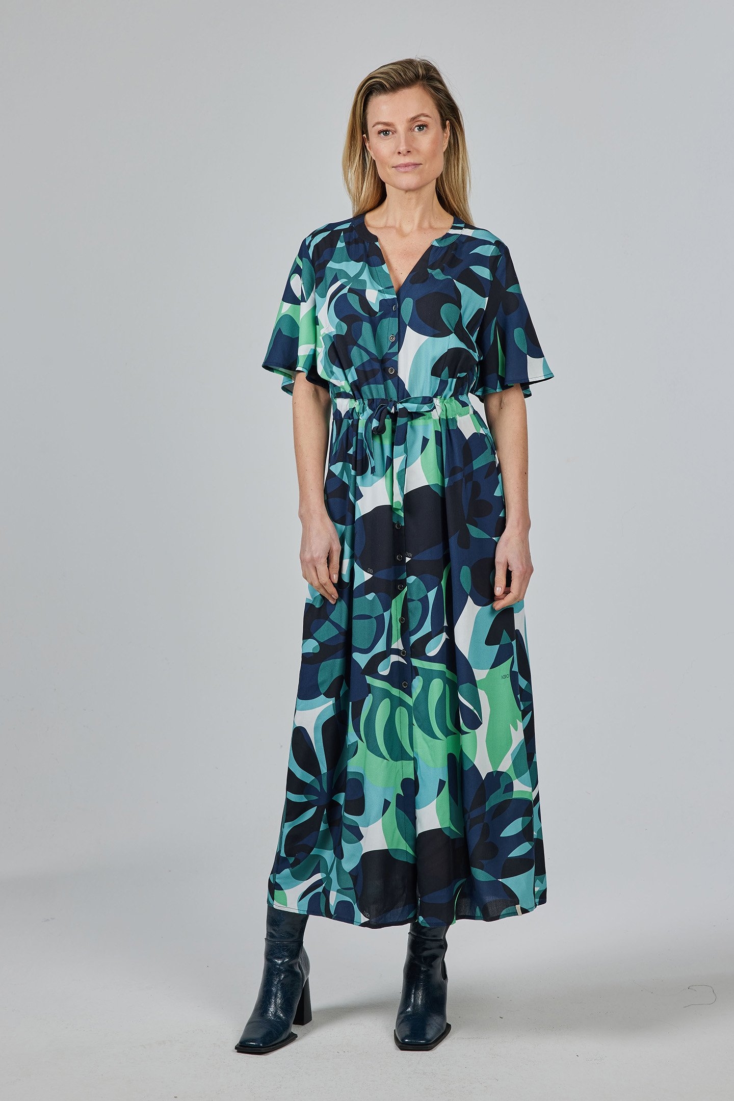 DRESS NOVA OFFWHITE WITH BLUE PLANES PRINT 1