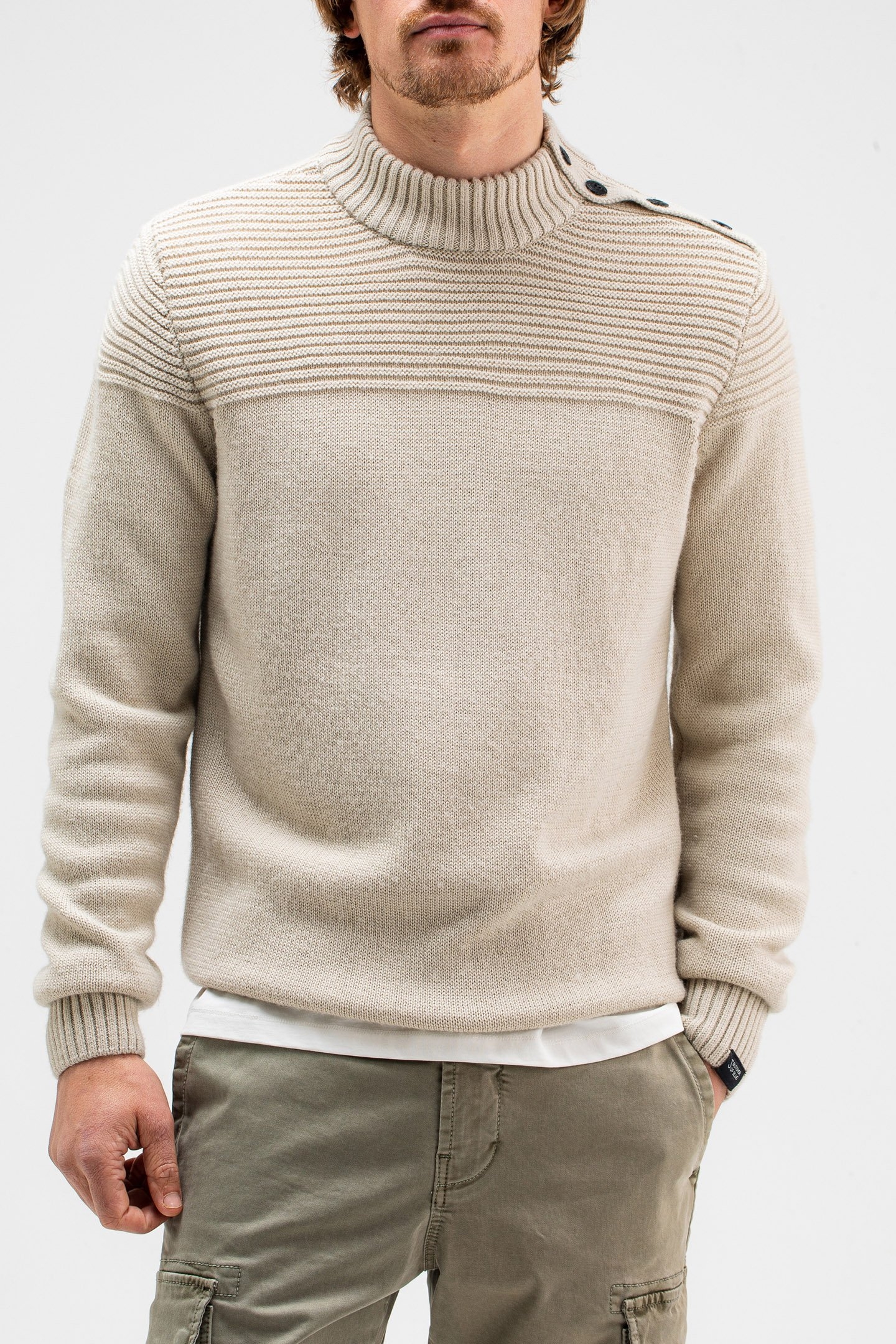 MORRIS MOCK BTN BEIGE GREY 1