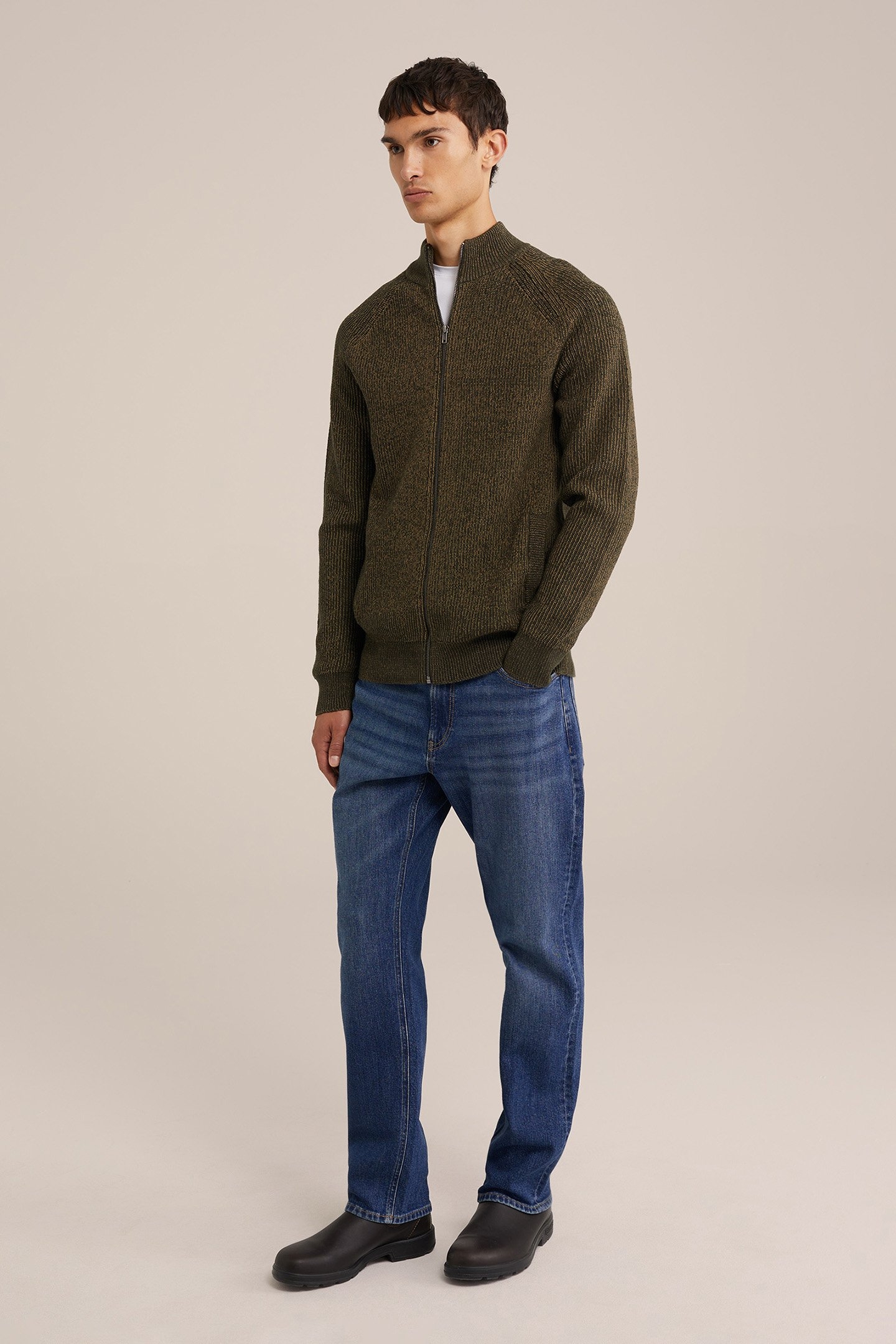 CARDIGAN WITH ZIPPER DARK GREEN 3