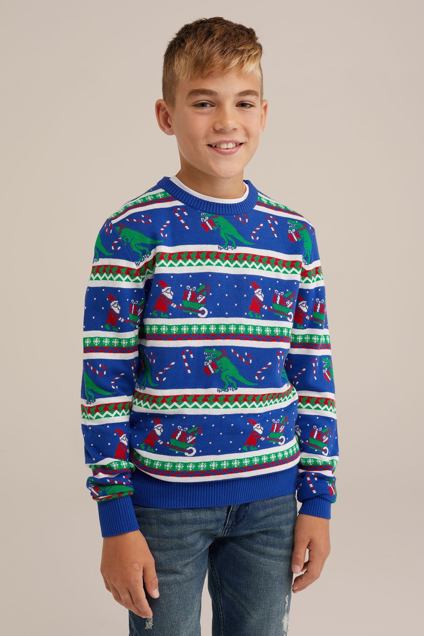 KNITTED PULLOVER DARK BLUE 1