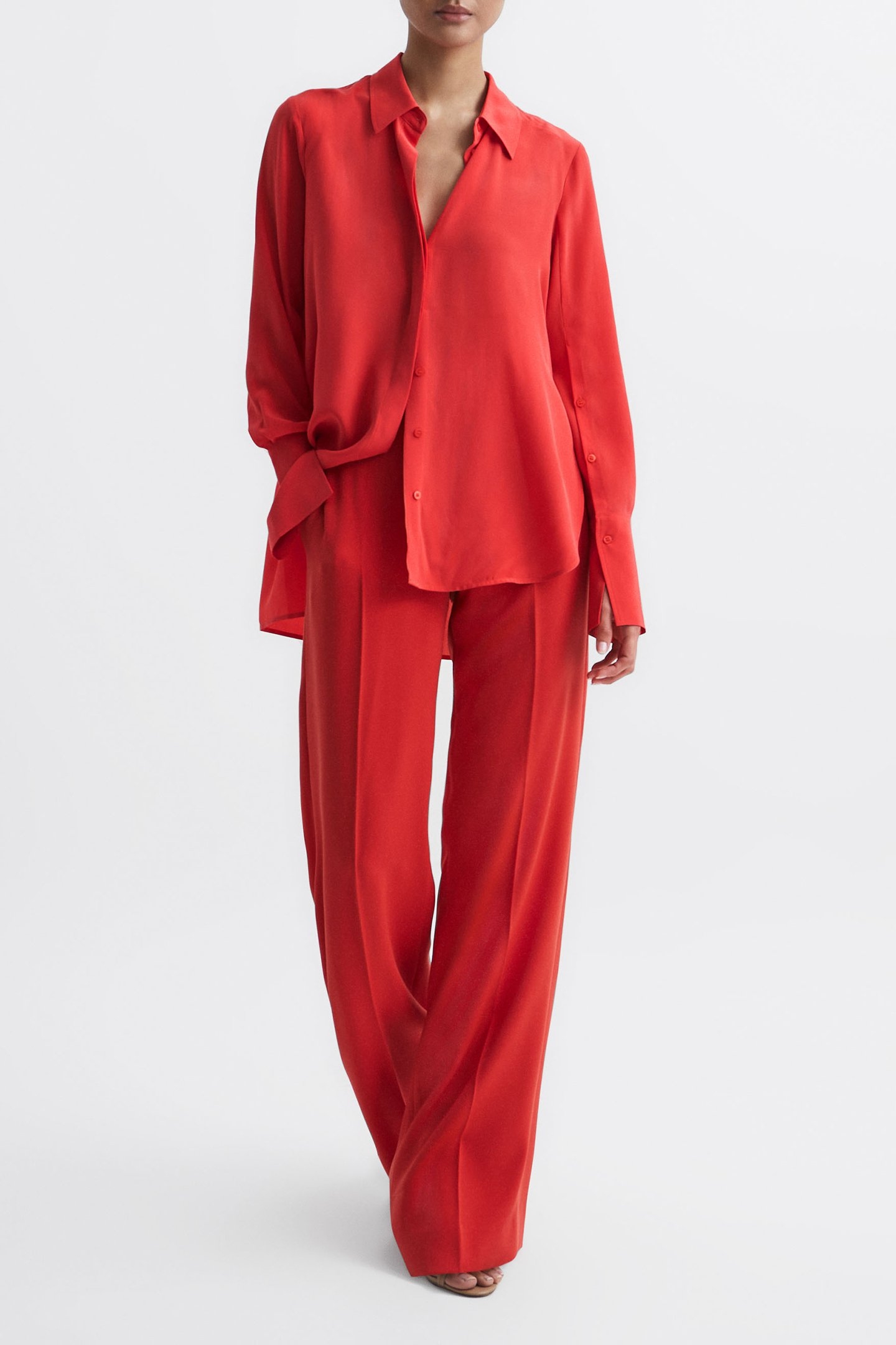 KIA-MATTE SILK SHIRT CORAL 3