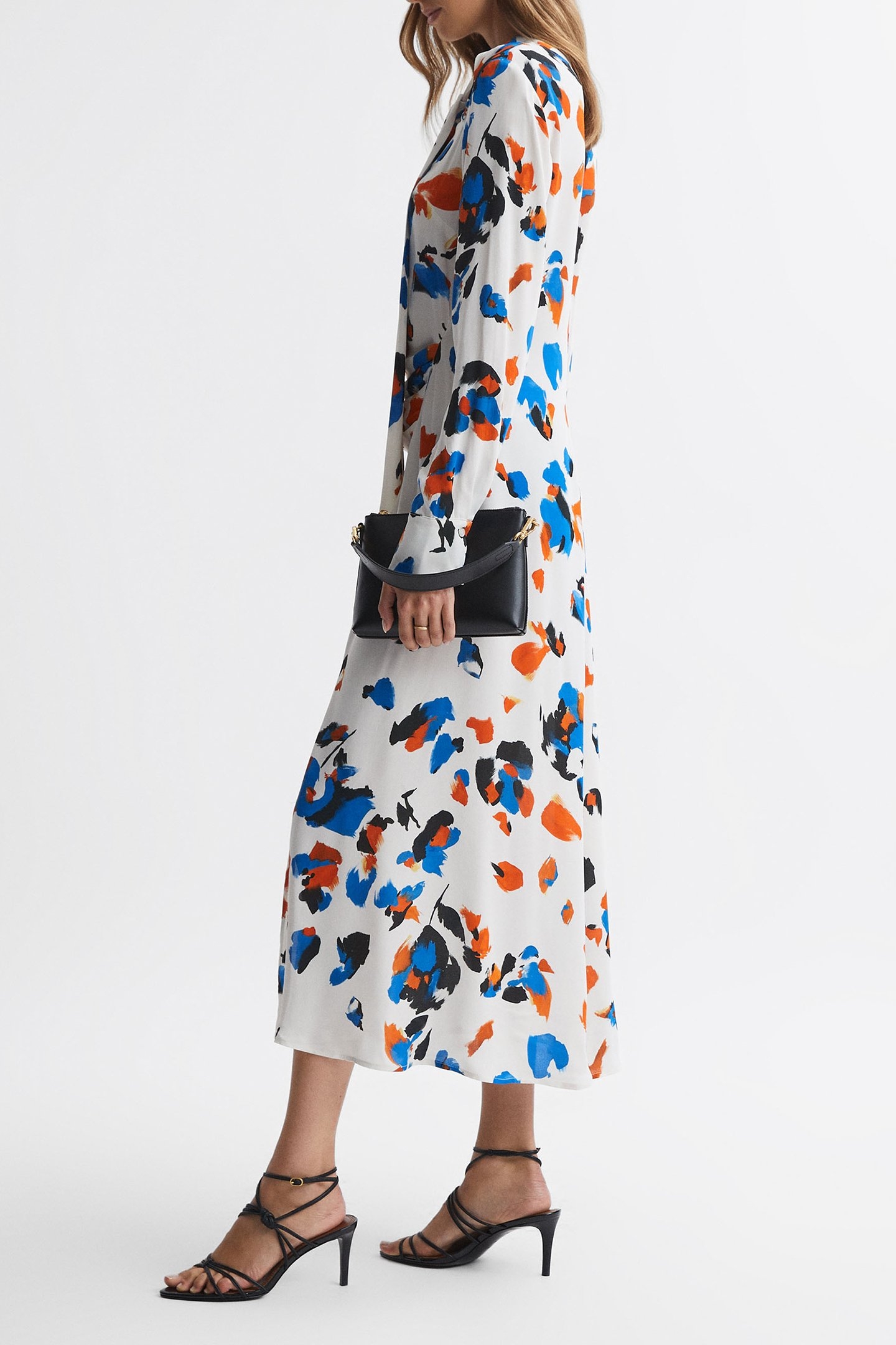 PRINTED MIDI DRESS BLUE 4