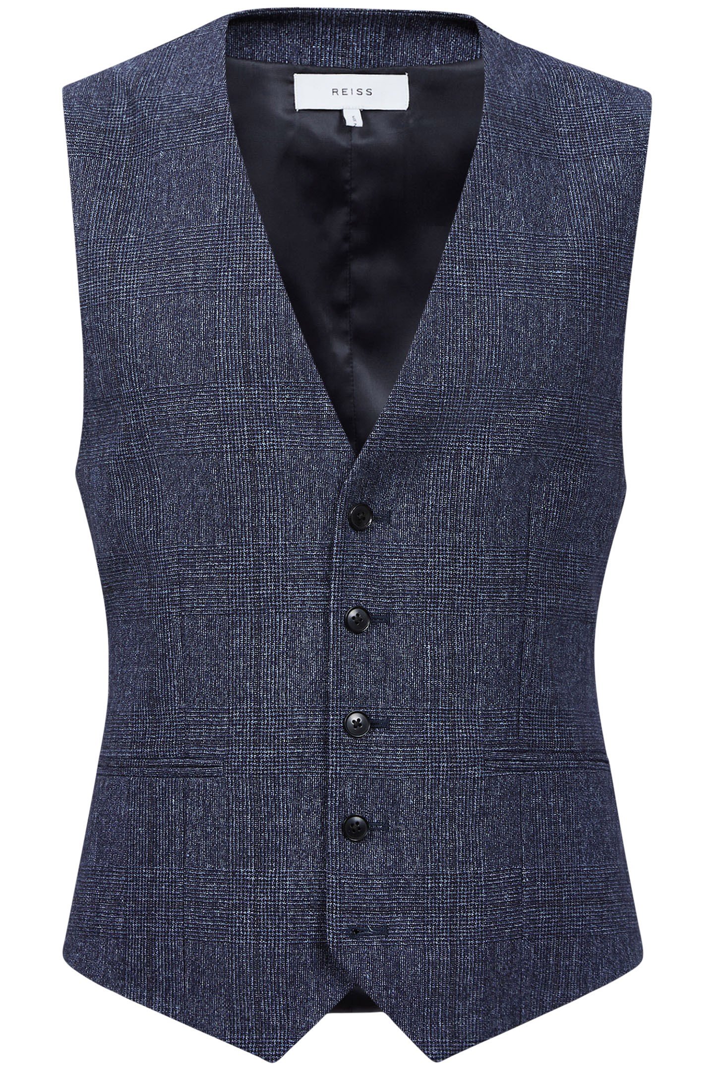 PRINCE OF WALES CHECK WAISTCOAT INDIGO 3