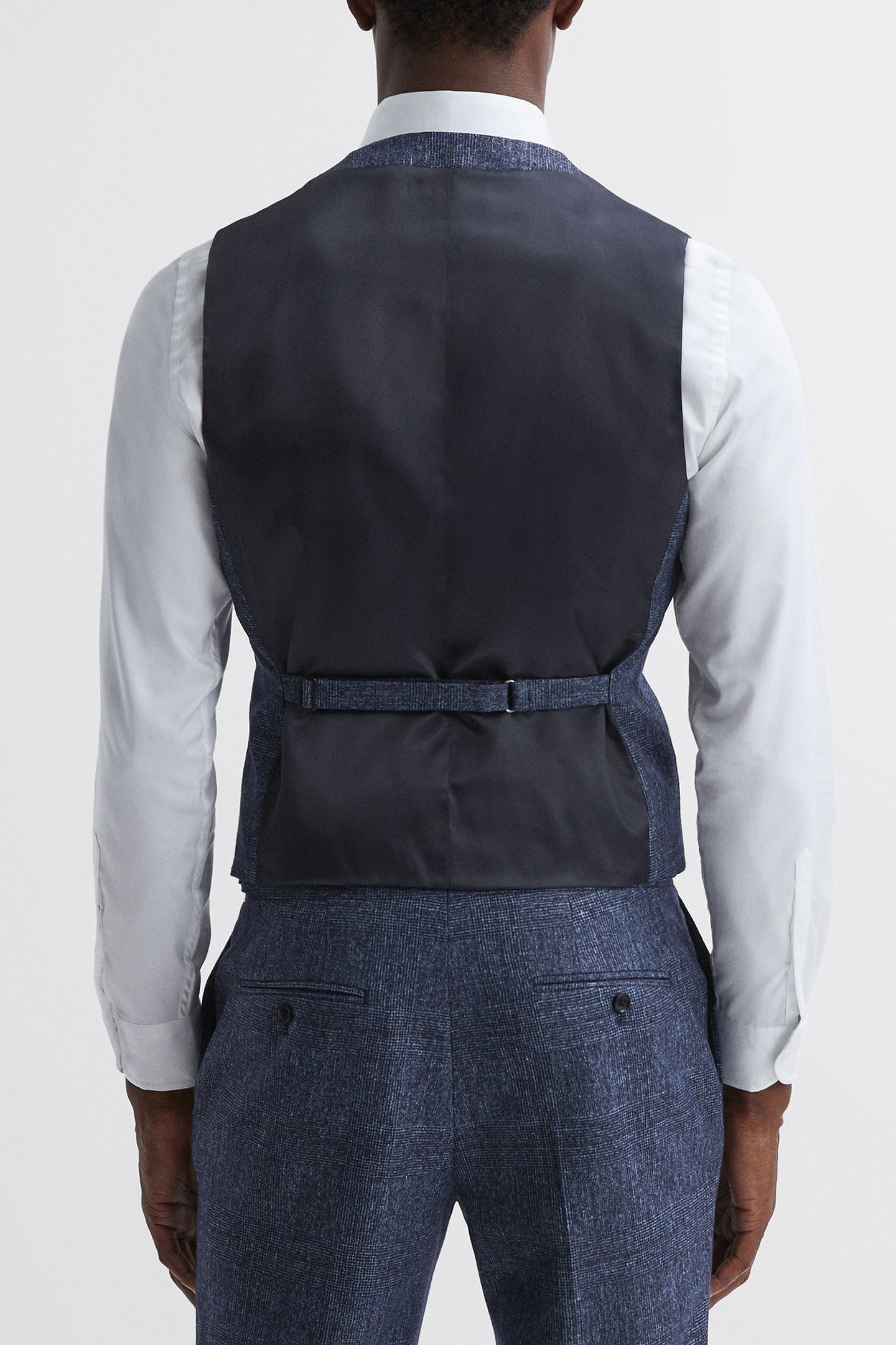 PRINCE OF WALES CHECK WAISTCOAT INDIGO 2