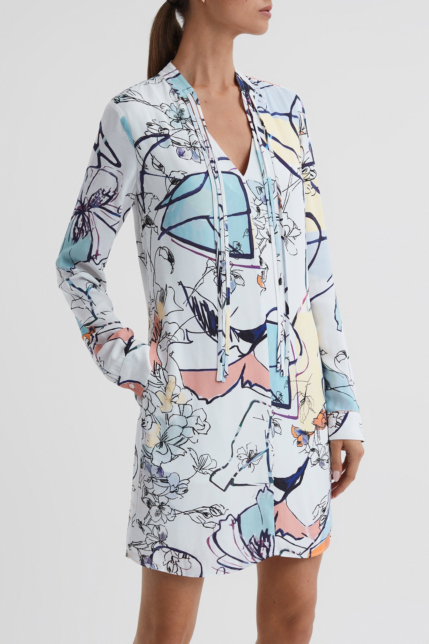 PRINTED SHIFT DRESS MULTI 1