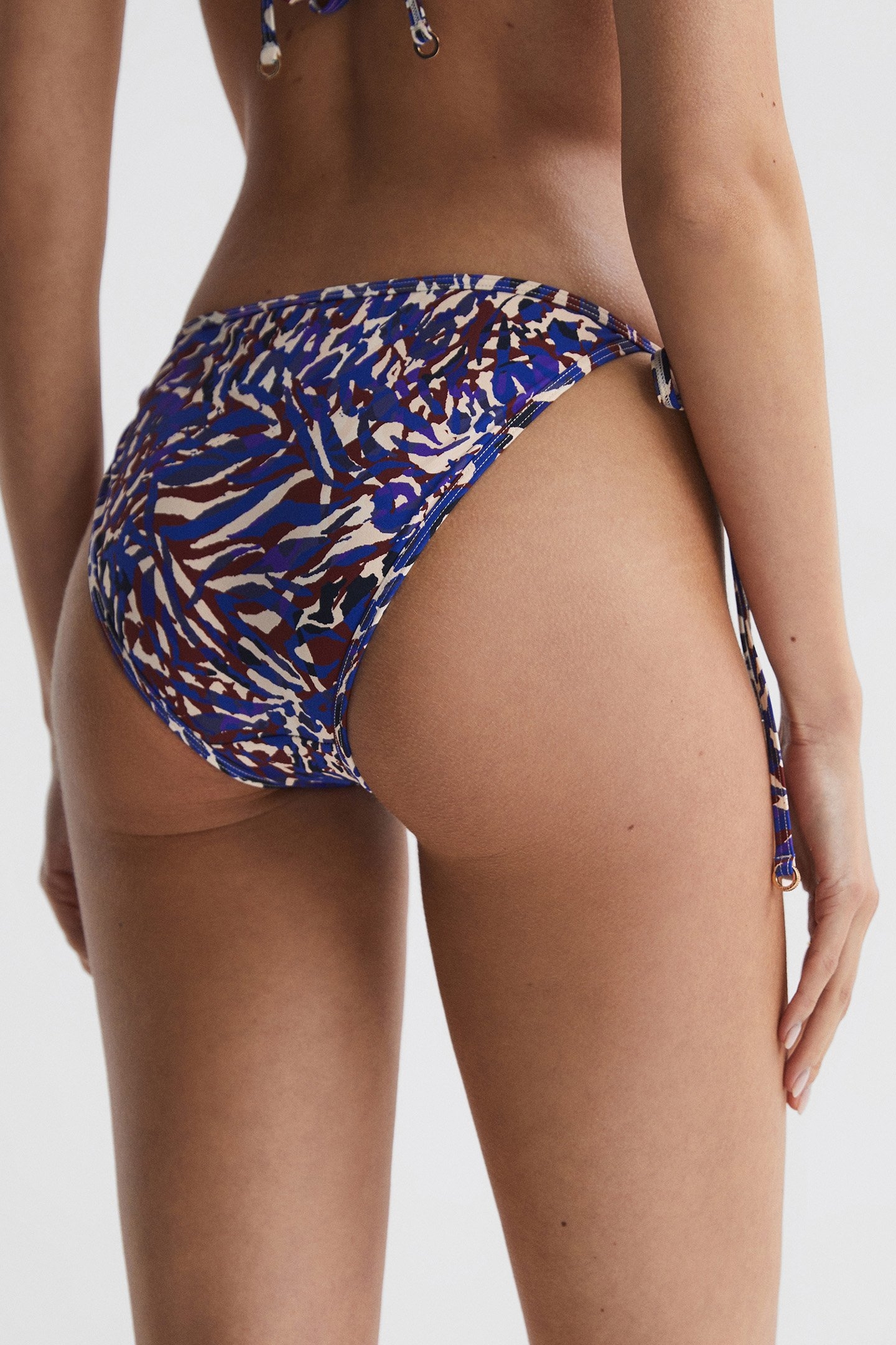 ANIMAL PRINT LADDER TRIM BIKINI BOTTOM PURPLE PRINT 2