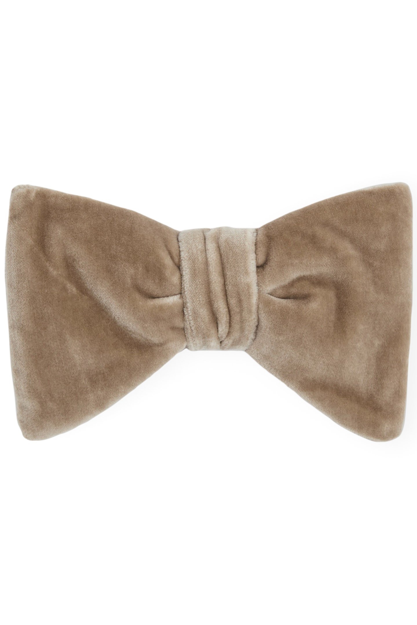 VELVET BOW TIE TAUPE BROWN 1