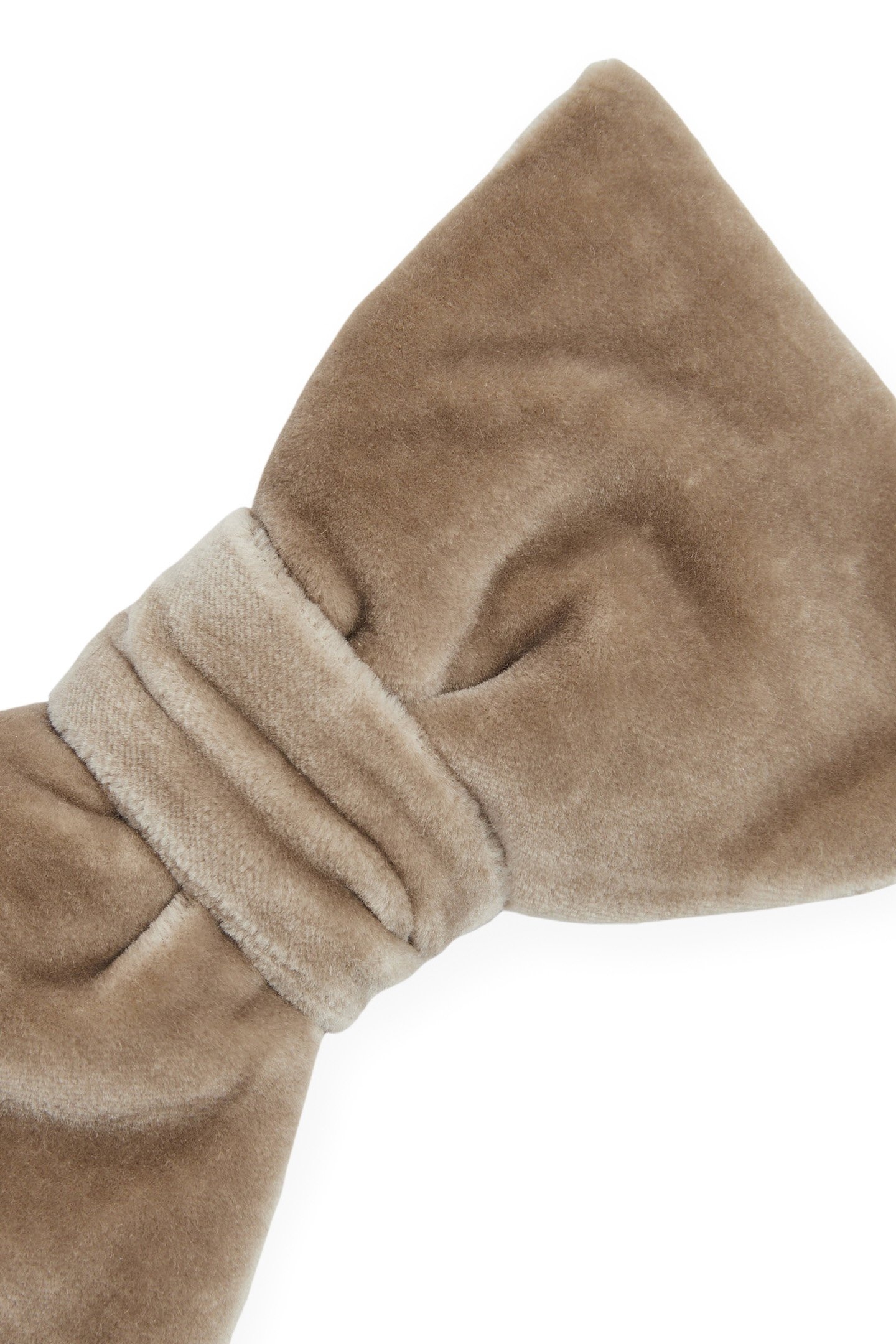 VELVET BOW TIE TAUPE BROWN 3