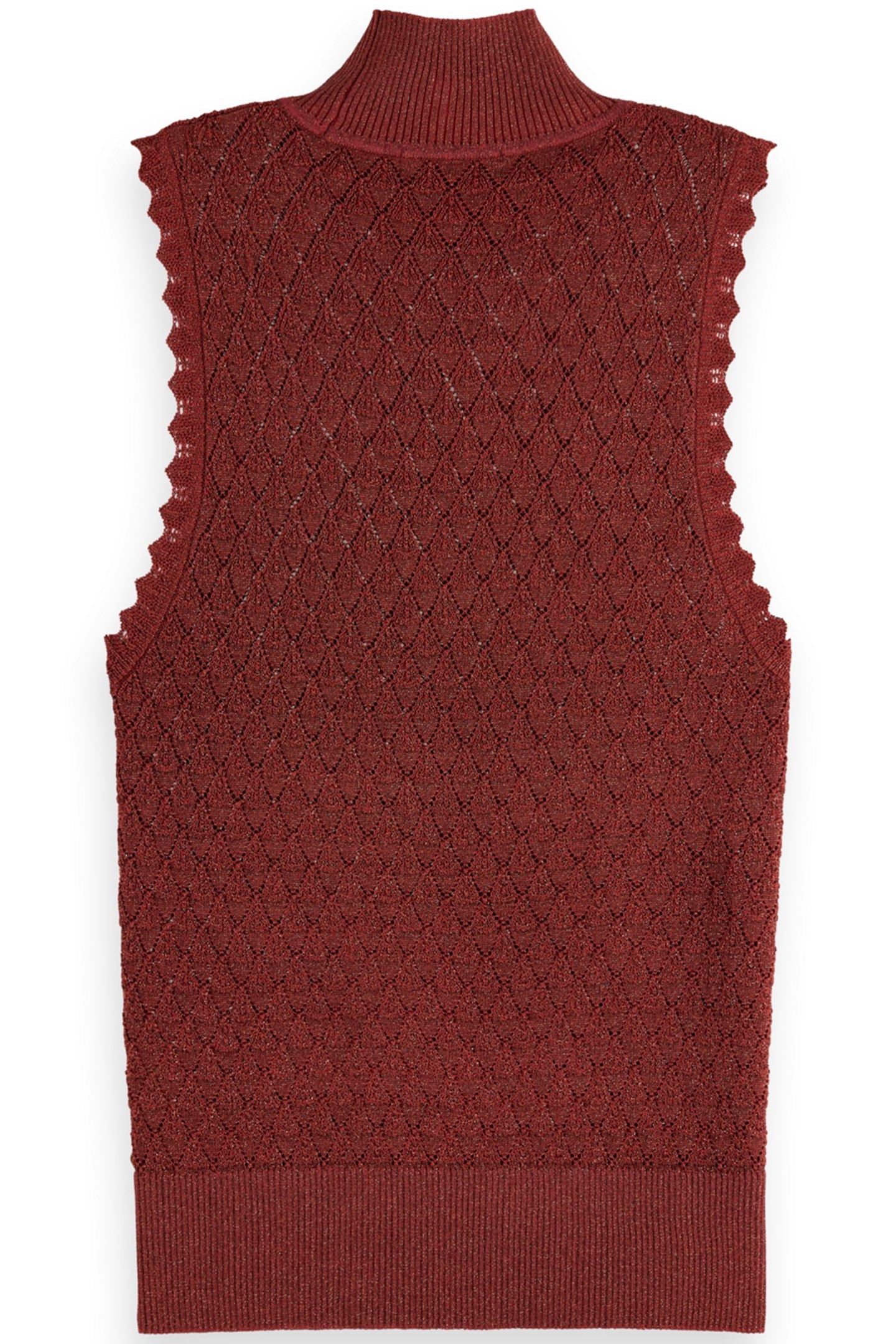 METALLIC POINTELLE KNITTED TANK RUST 5