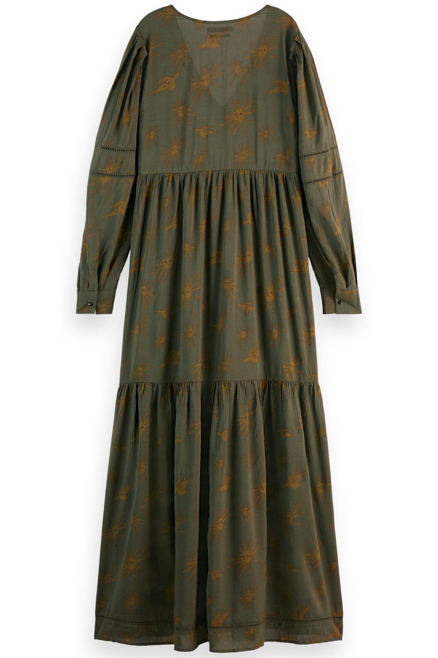 PRINTED MODAL MAXI DRESS MYSTIC SKY OLIVE 2