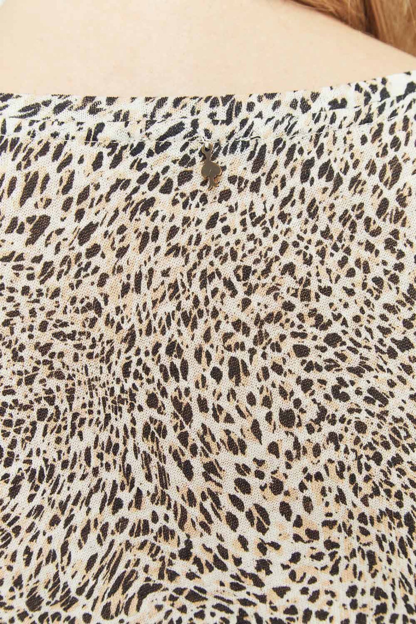 MAGNETIC _ BEIGE COTTON AND LINEN T-SHIRT WITH COOL LEO PRIN 5