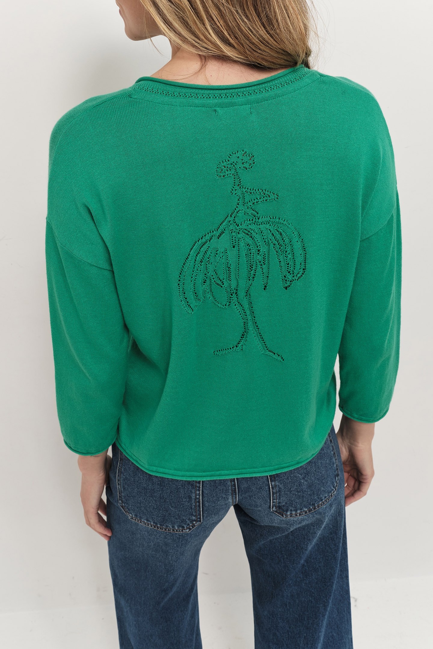 TZAR - GREEN GRASS JUMPER KNIT INTARSIA DANCER BACK GREEN 2