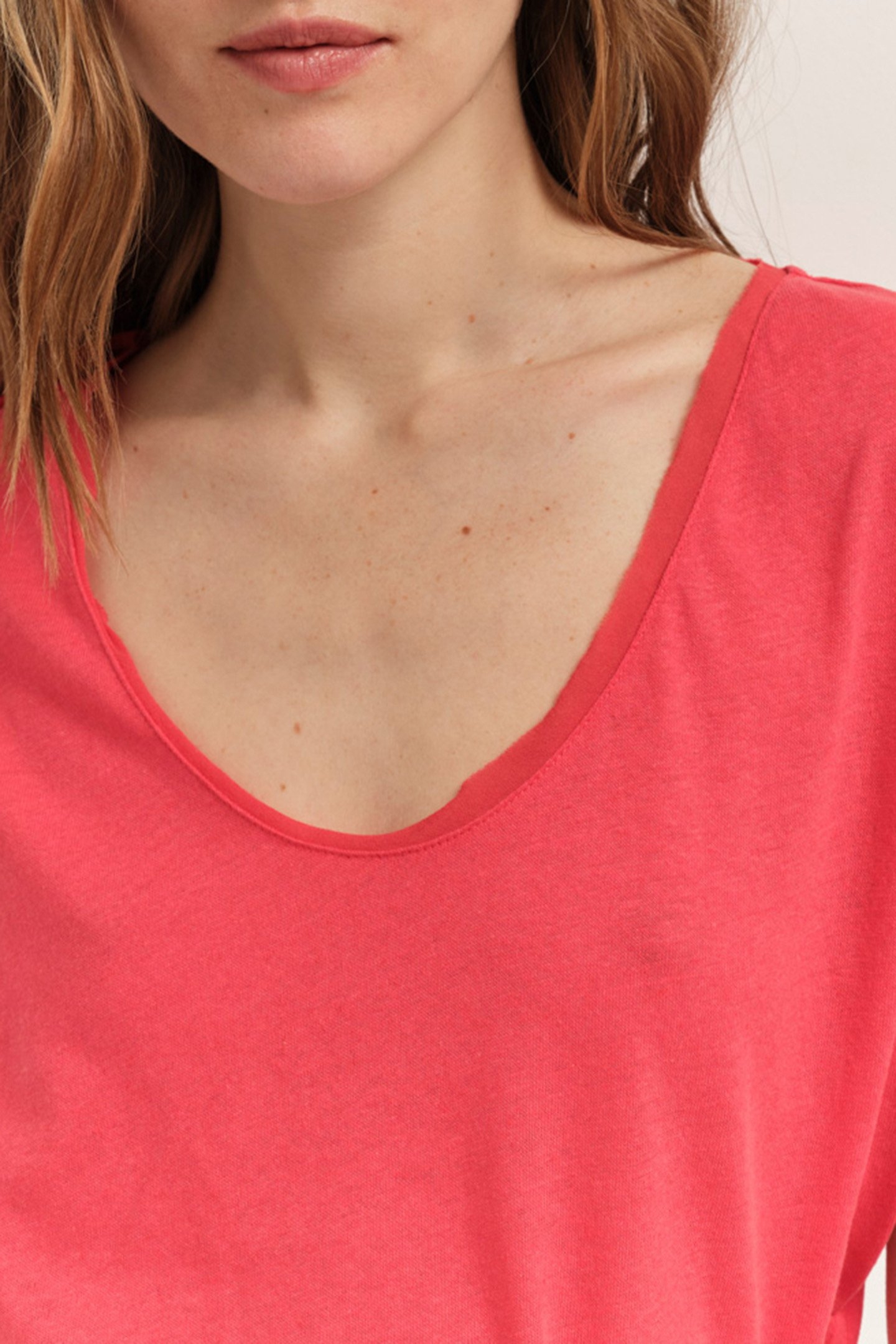 MINEKI - HIBISCUS COTTON LINEN T-SHIRT HIBISCUS 5