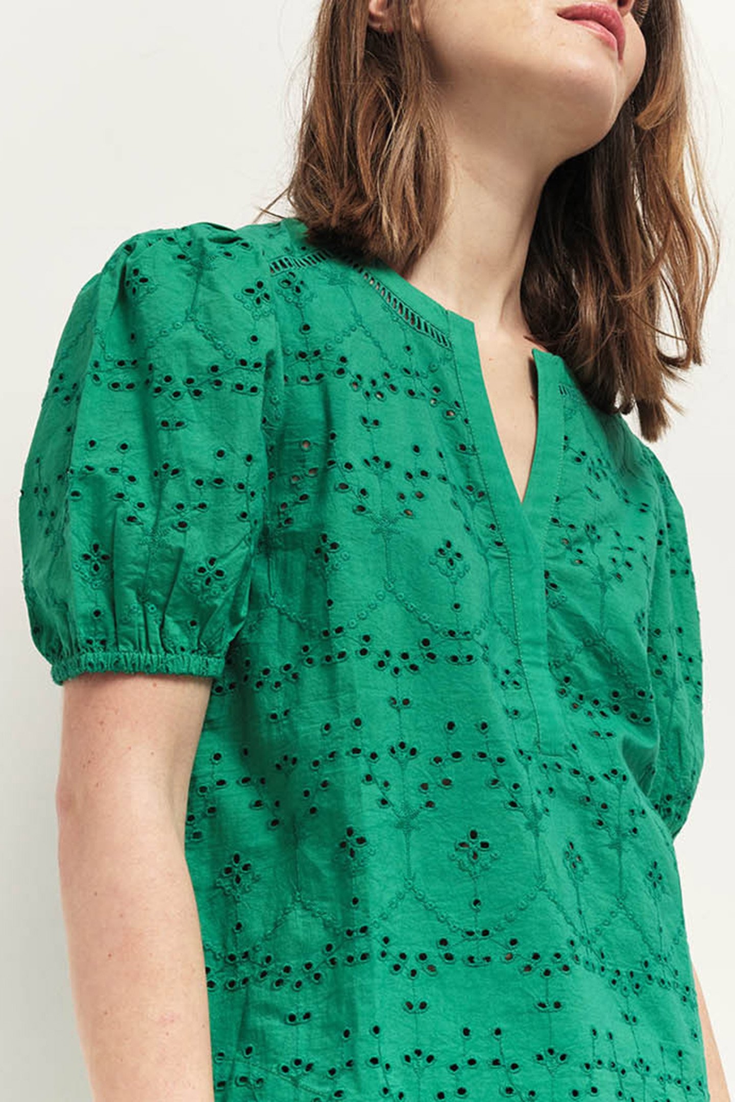 CARRYS - GREEN GRASS EMBROIDERED TOP GREEN 4