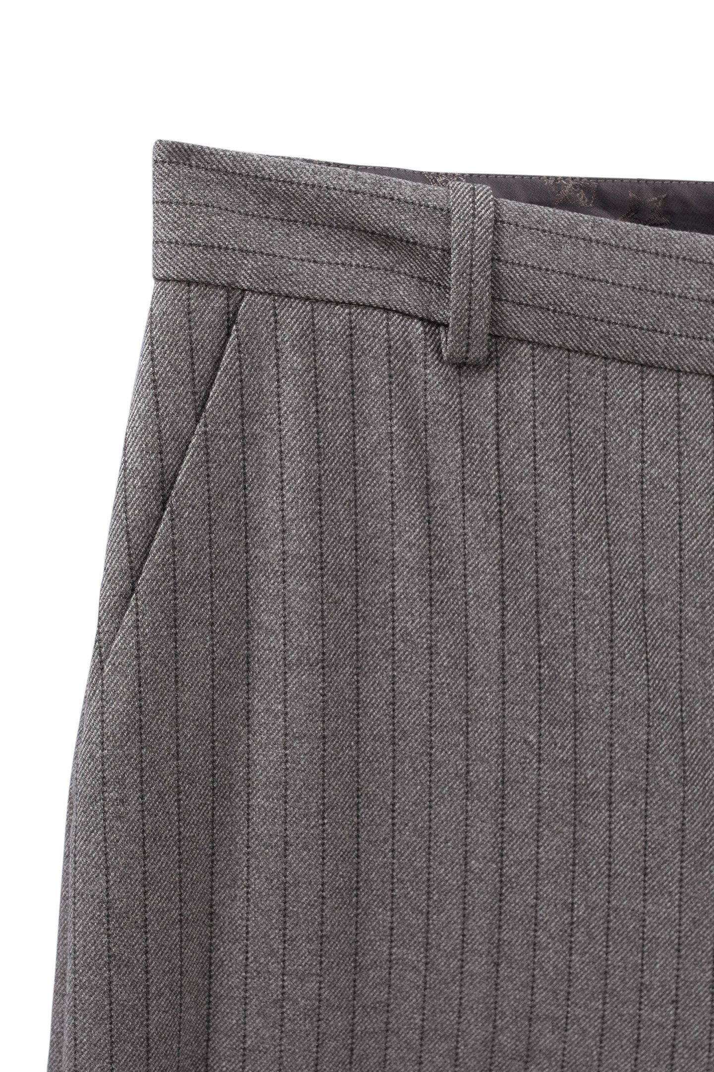 GREY PINSTRIPE FLARED SUIT TROUSERS 7