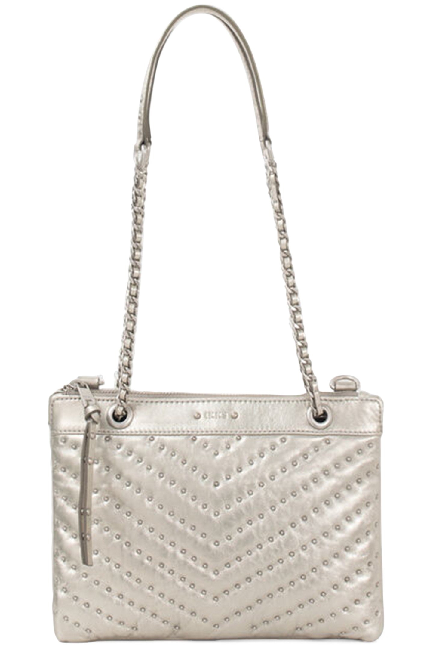 SILVER LEATHER 1440 REPORTER CLUTCH BAG 1