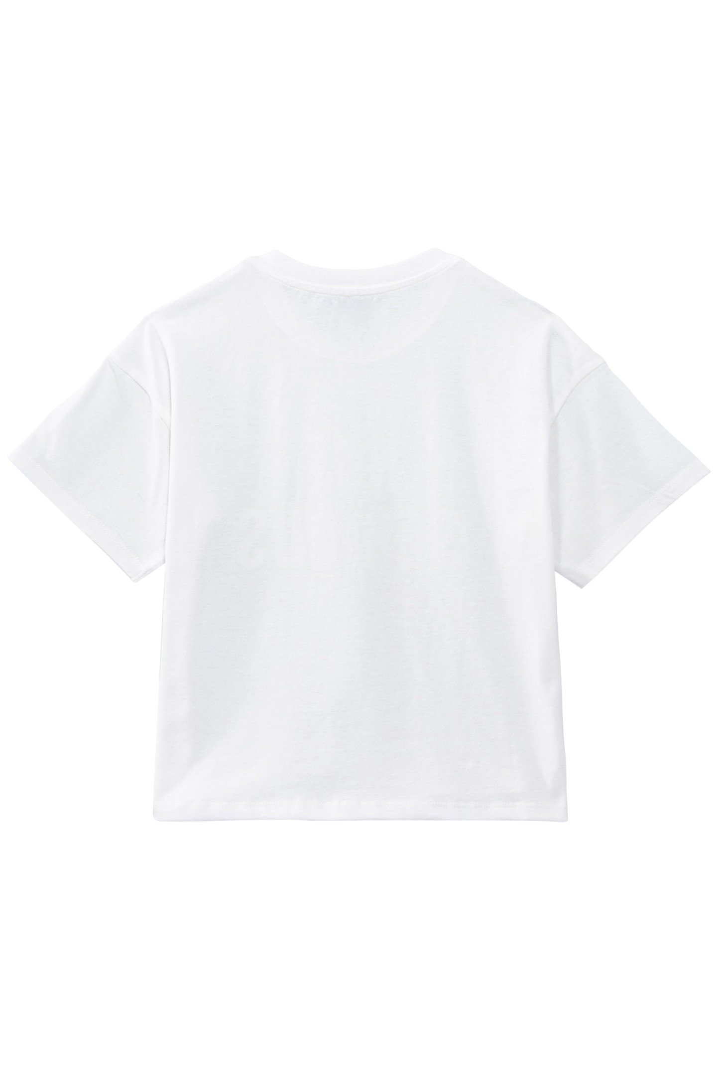 GIRLS’ OFF-WHITE ORGANIC COTTON T-SHIRT WITH RUBBER IMAGE 2