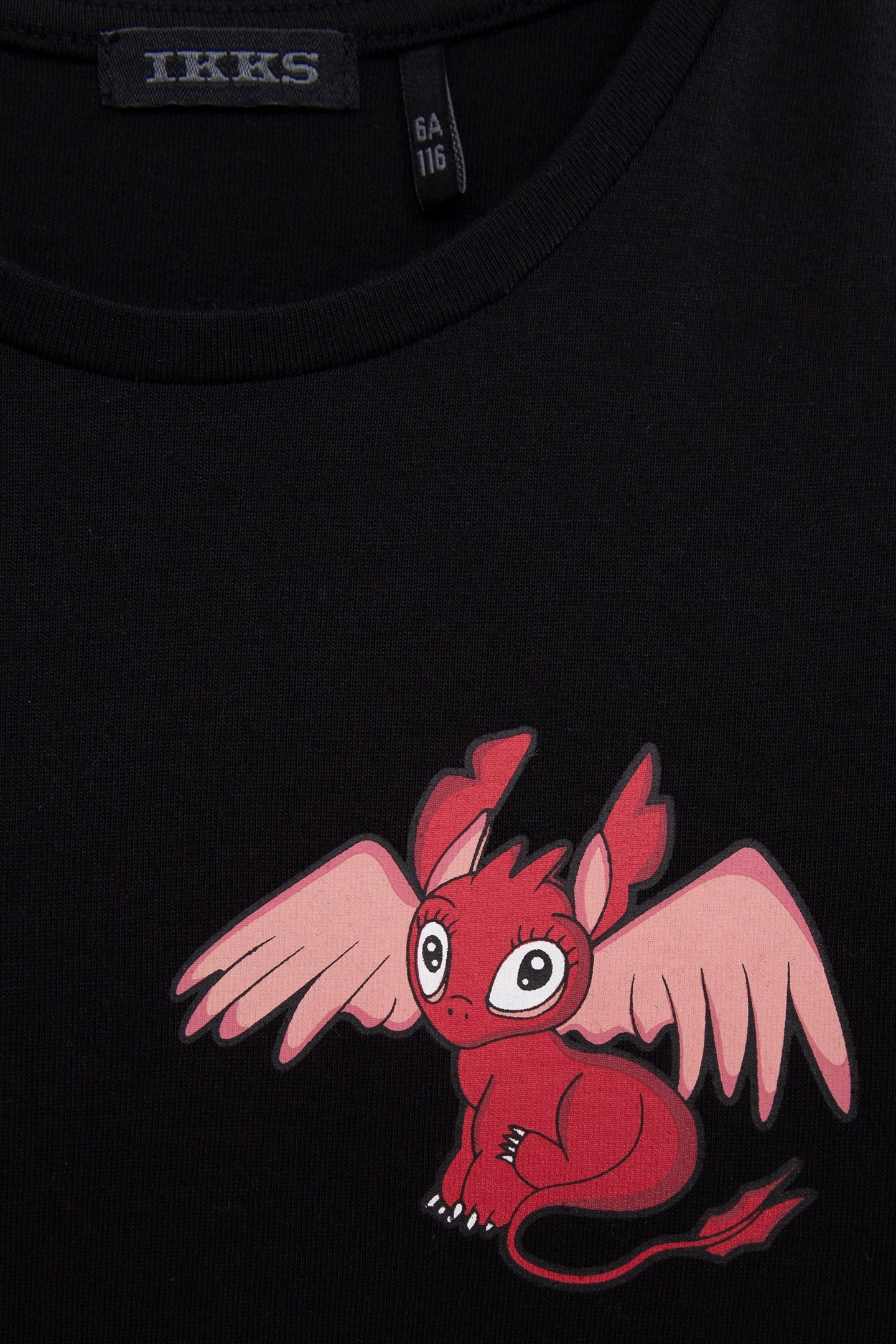 GIRLS' BLACK T-SHIRT WITH DRAGON IMAGE 5