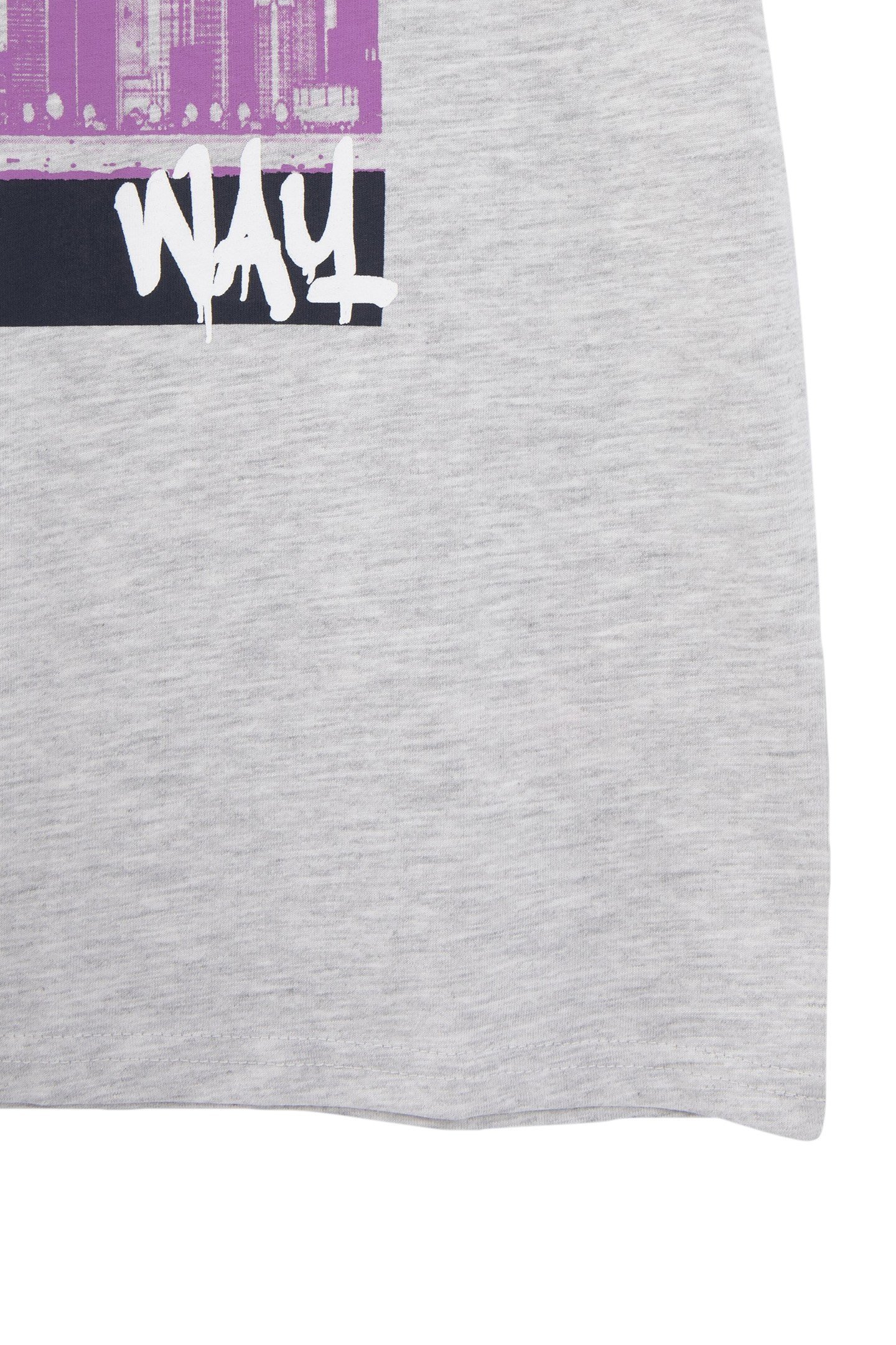 BOYS' GREY ORGANIC COTTON T-SHIRT, STRIPED MIAMI IMAGE 4