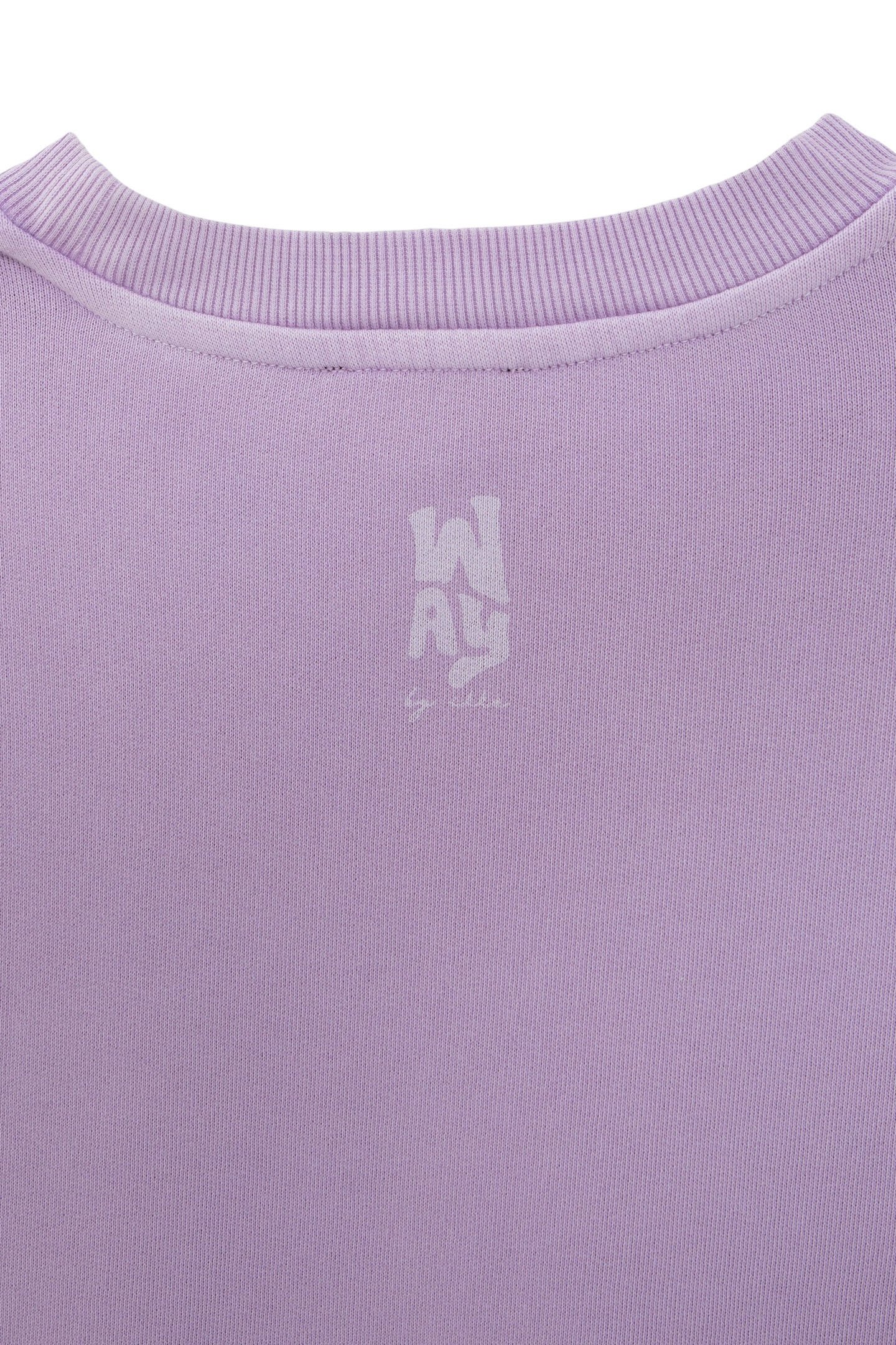 GIRLS’ LILAC CROPPED SWEATSHIRT WITH PRINT ON SLEEVES 5