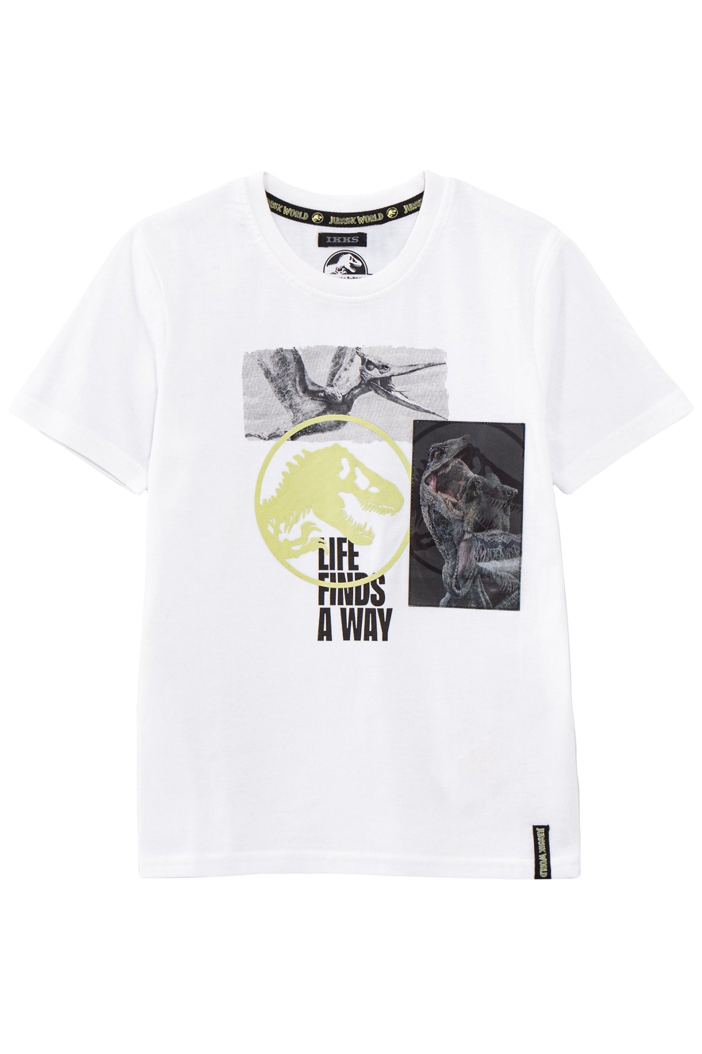 BOYS’ WHITE T-SHIRT WITH LENTICULAR JURASSIC WORLD IMAGE 1