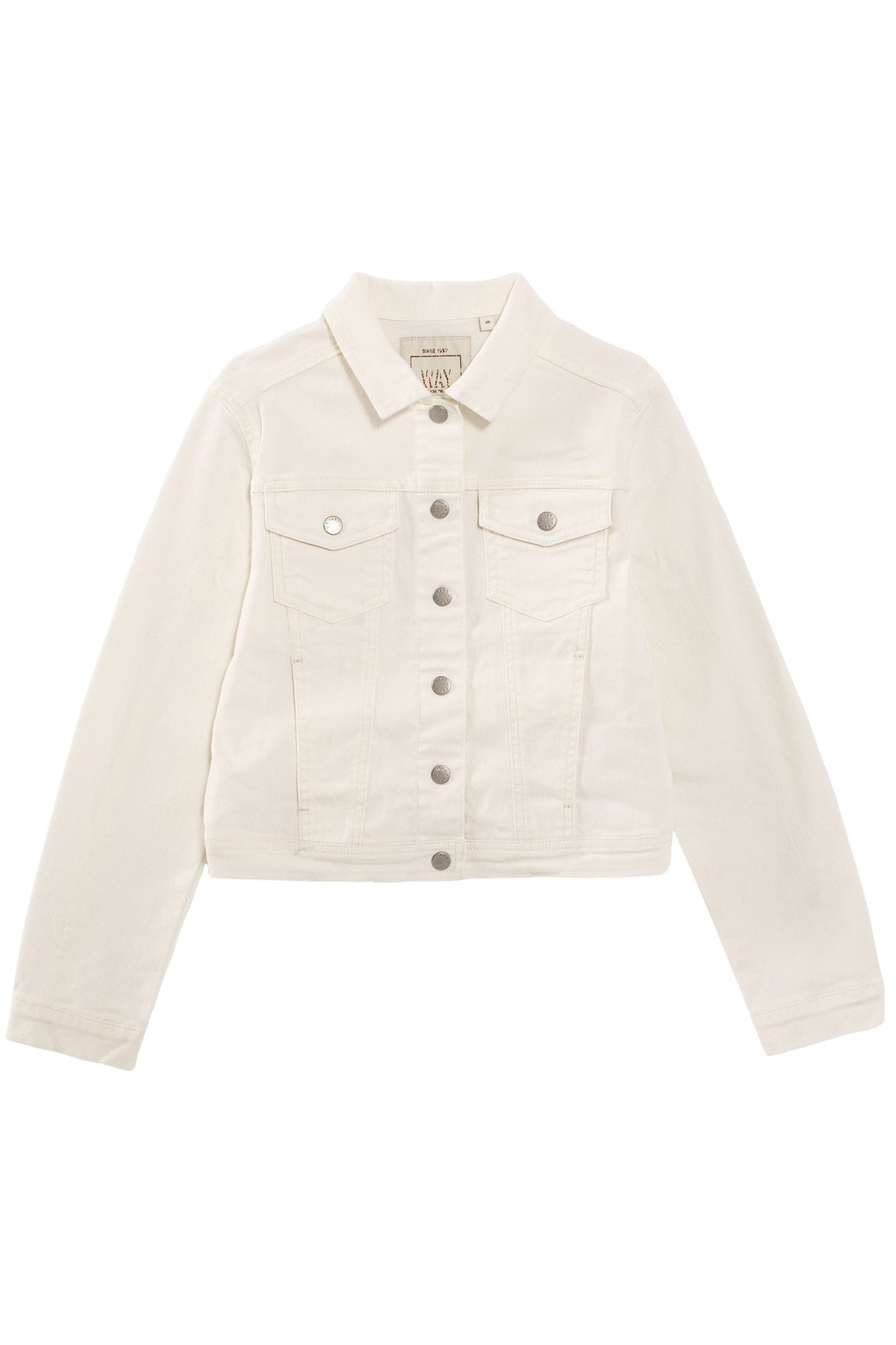 GIRLS' OFF-WHITE UPCYCLED DENIM JACKET 1