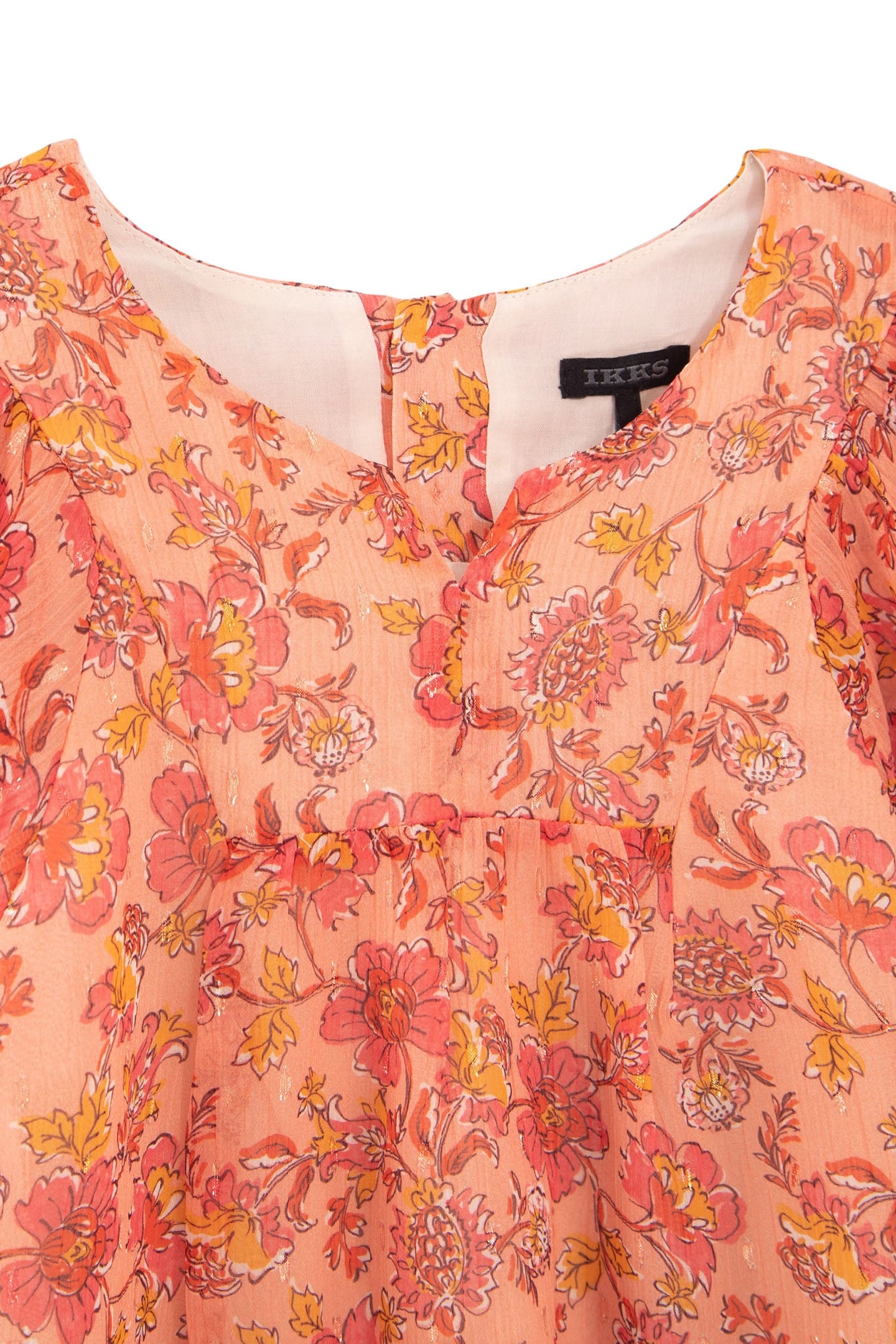 GIRLS’ ORANGE PRINT FLOWING BLOUSE 6