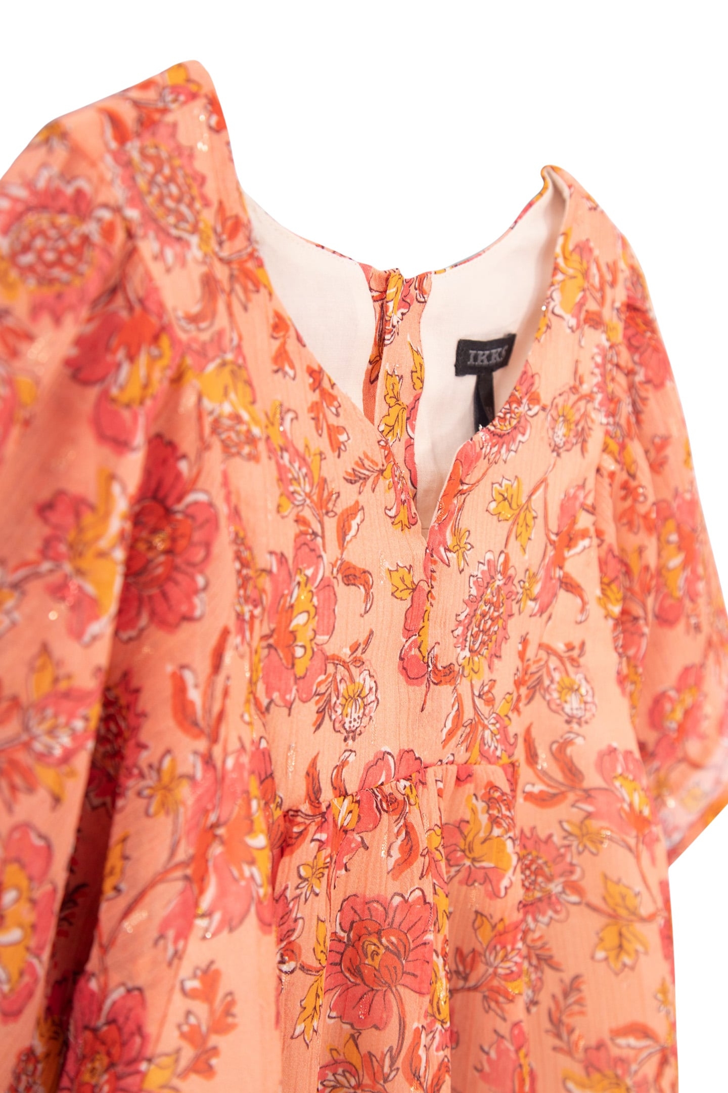GIRLS’ ORANGE PRINT FLOWING BLOUSE 3