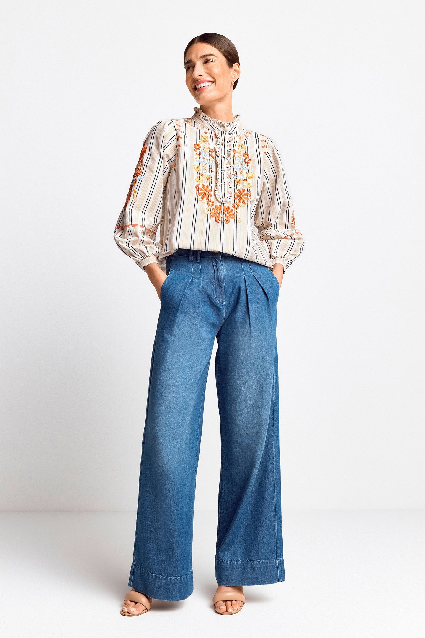 BLOUSE WITH MULTICOLOUR EMROIDERY ORGANIC ORIGINAL 2