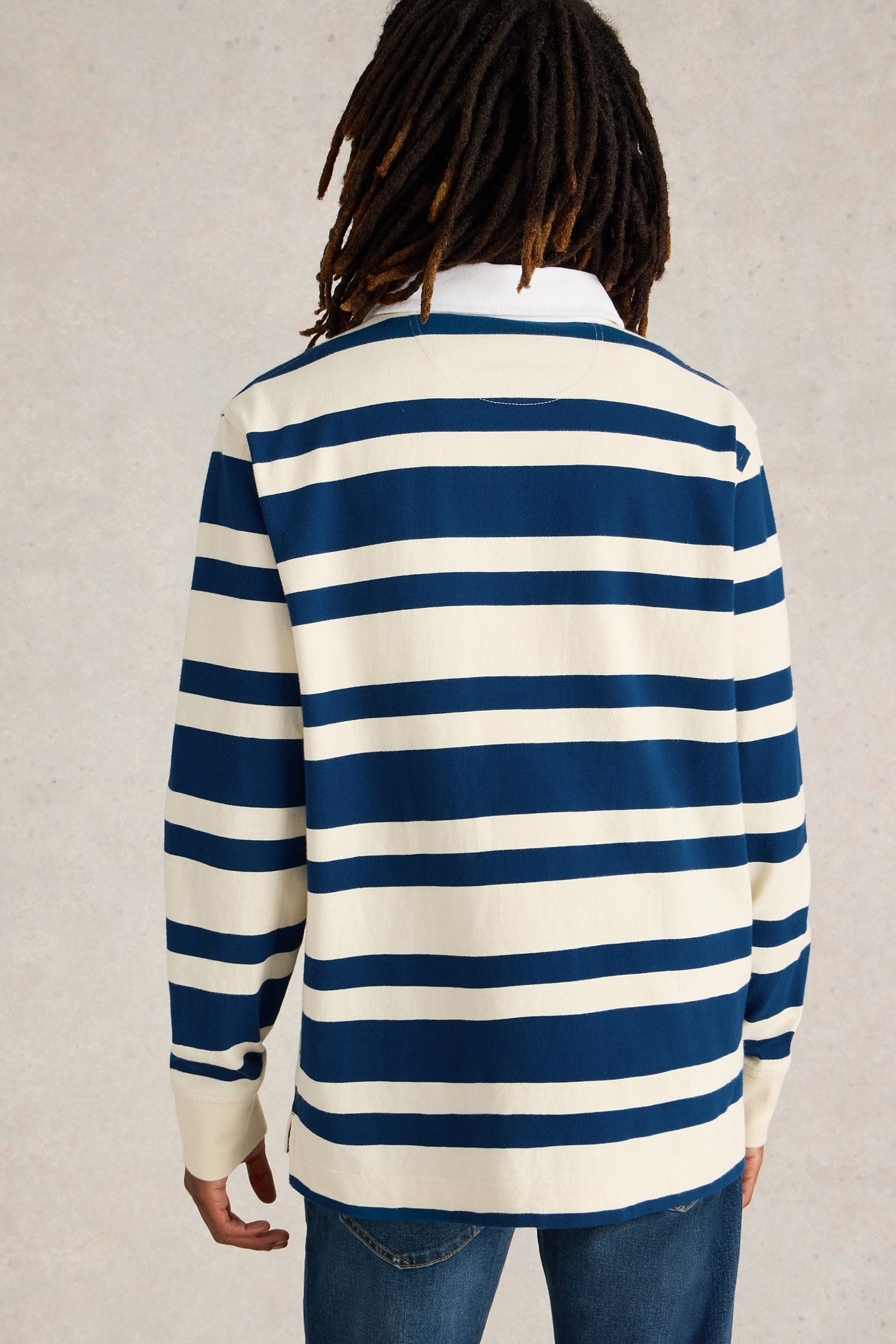 LS STRIPE RUGBY SHIRT NAVY MULTI 2