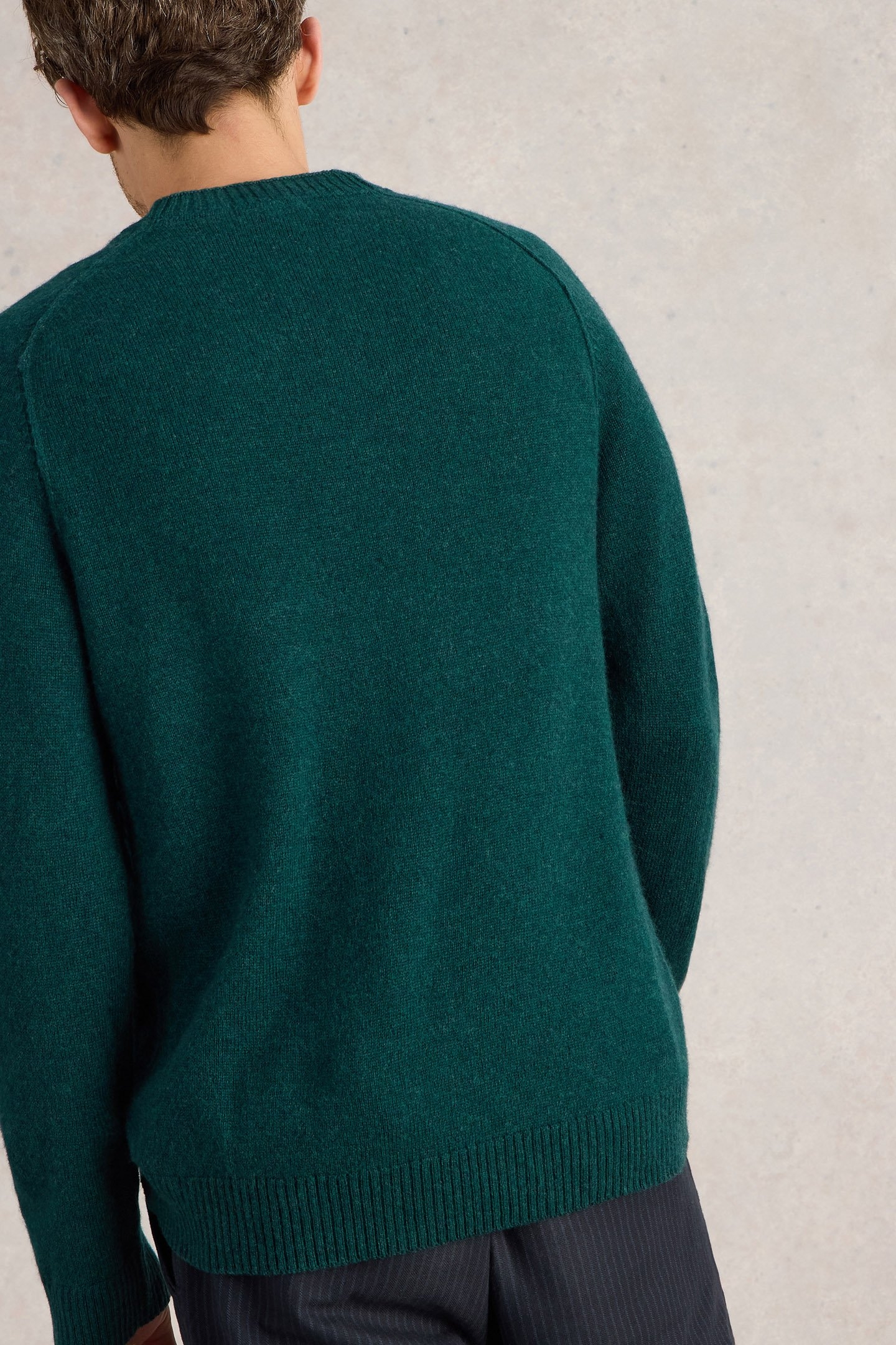 LAMBSWOOL CREW NECK JUMPER MID GREEN 3