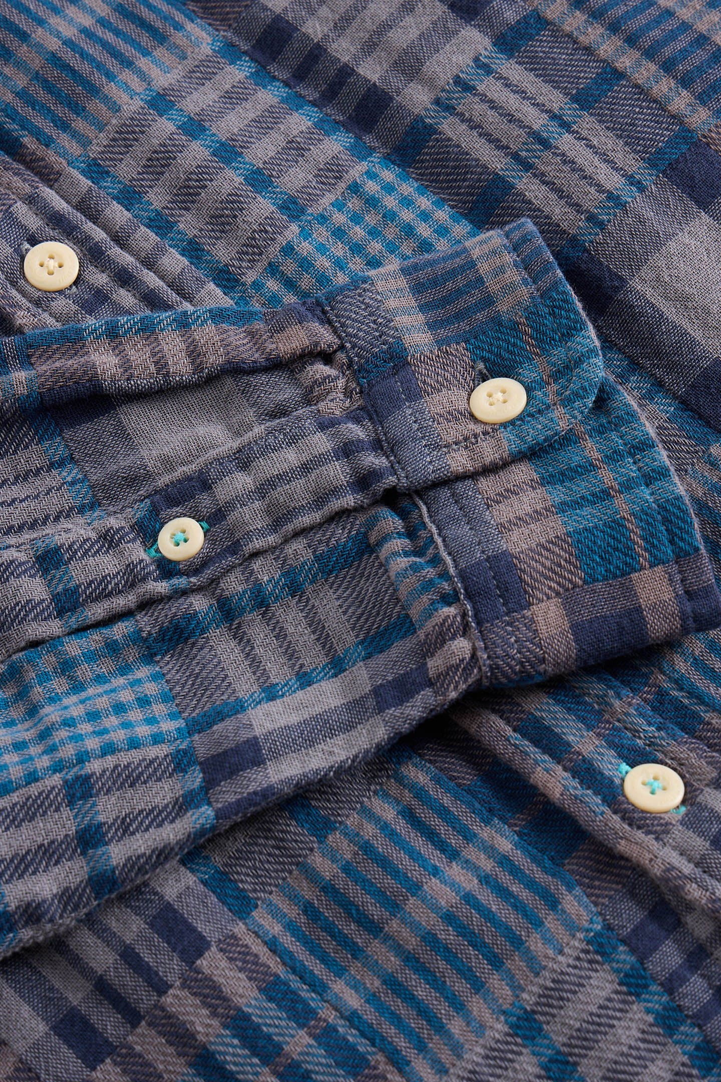 PATCHWORK CHECK SHIRT GREY MULTI 6