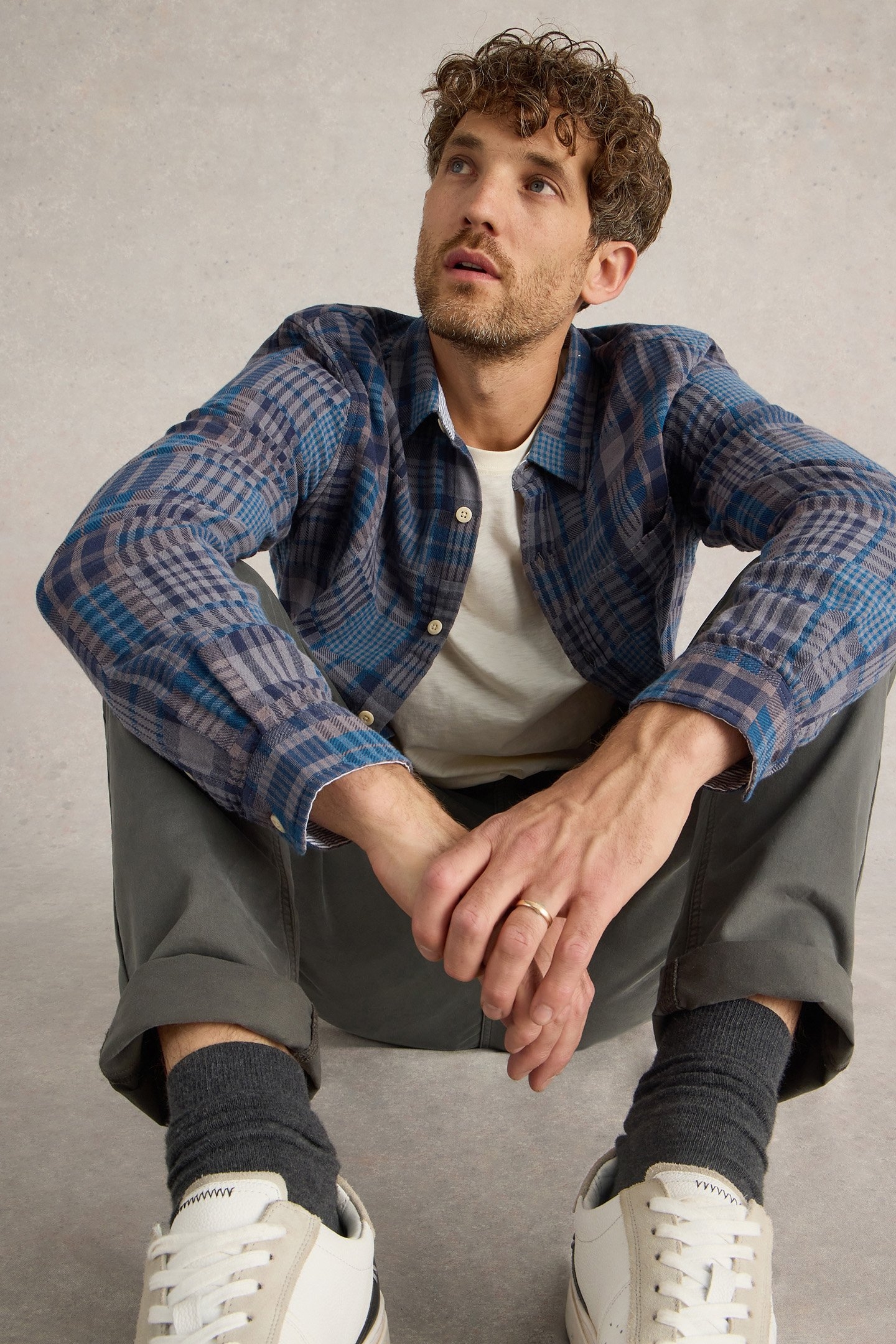 PATCHWORK CHECK SHIRT GREY MULTI 4