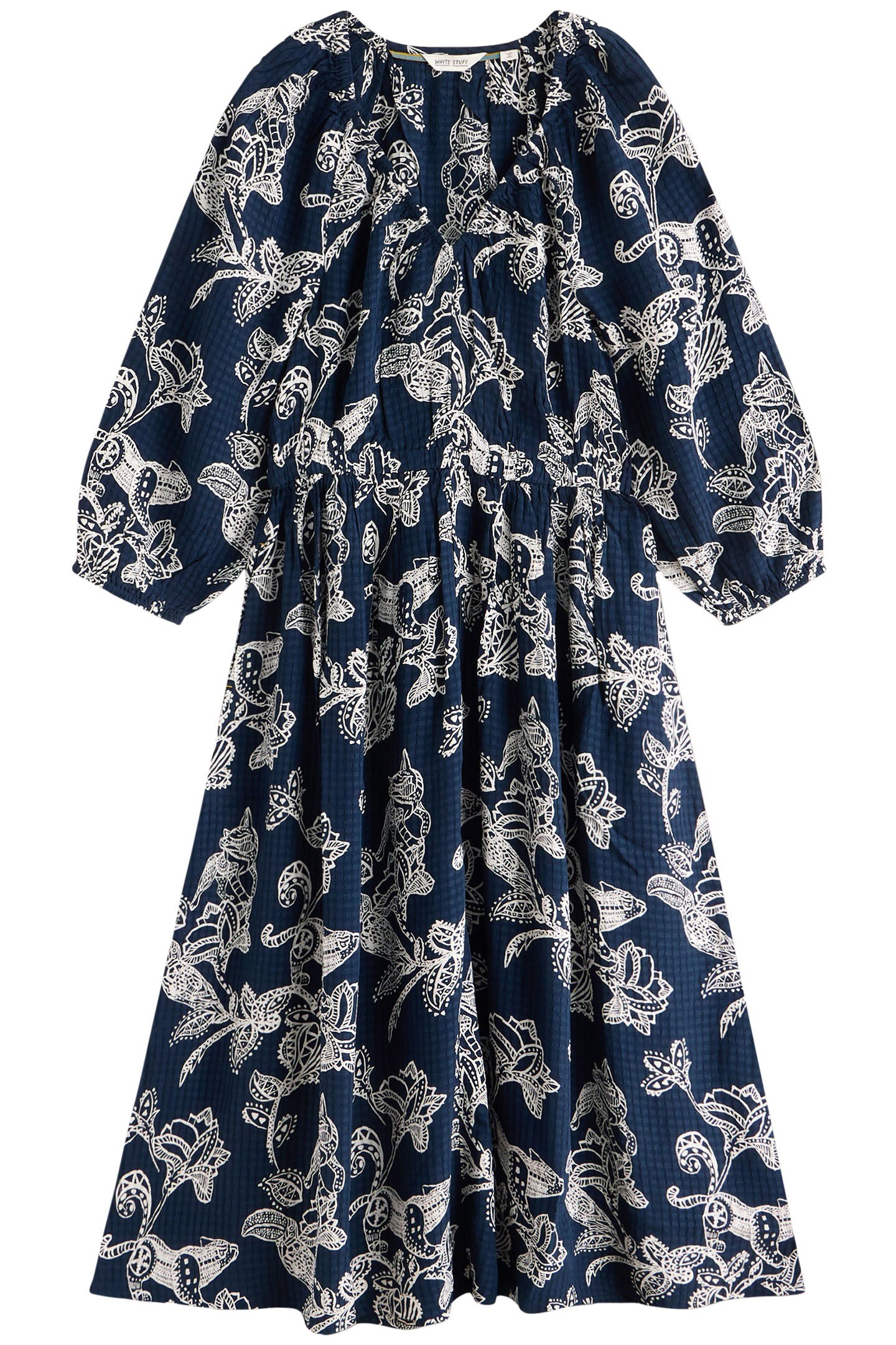 SKYLAR MIDI DRESS NAVY PRINT 3