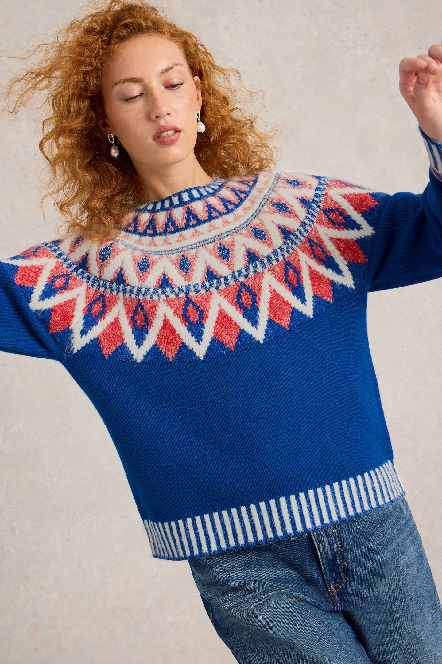 SAPPHIRE FAIRISLE JUMPER BLUE MULTI 4