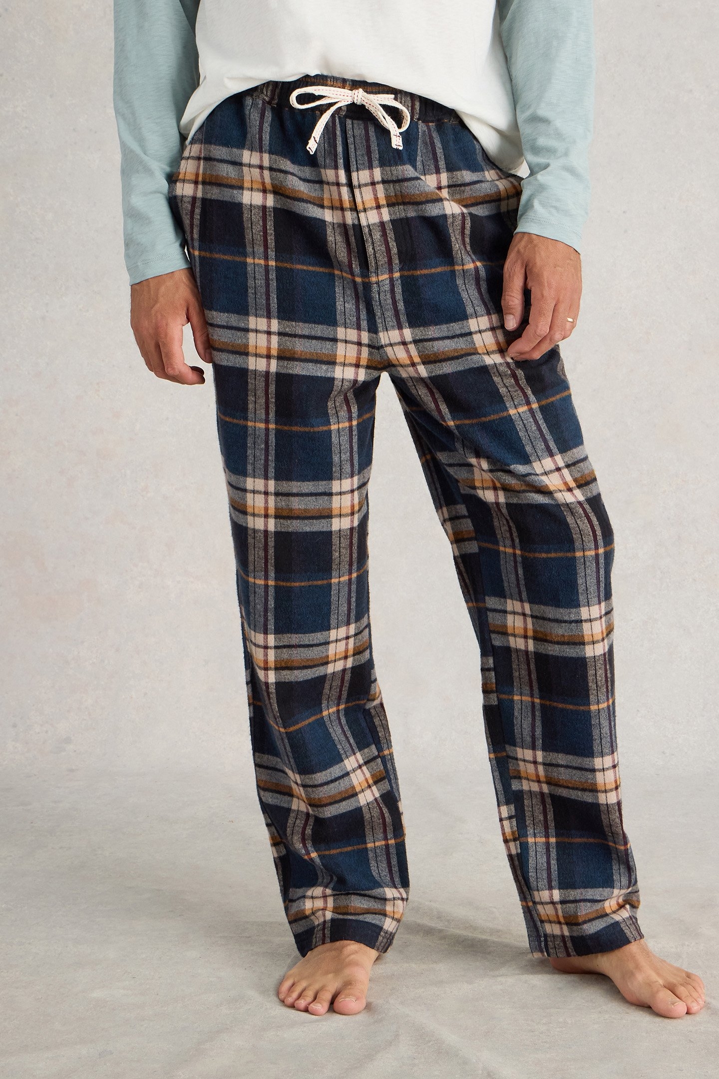 MOORLAND FLANNEL PJ TROUSER NAVY MULTI 1
