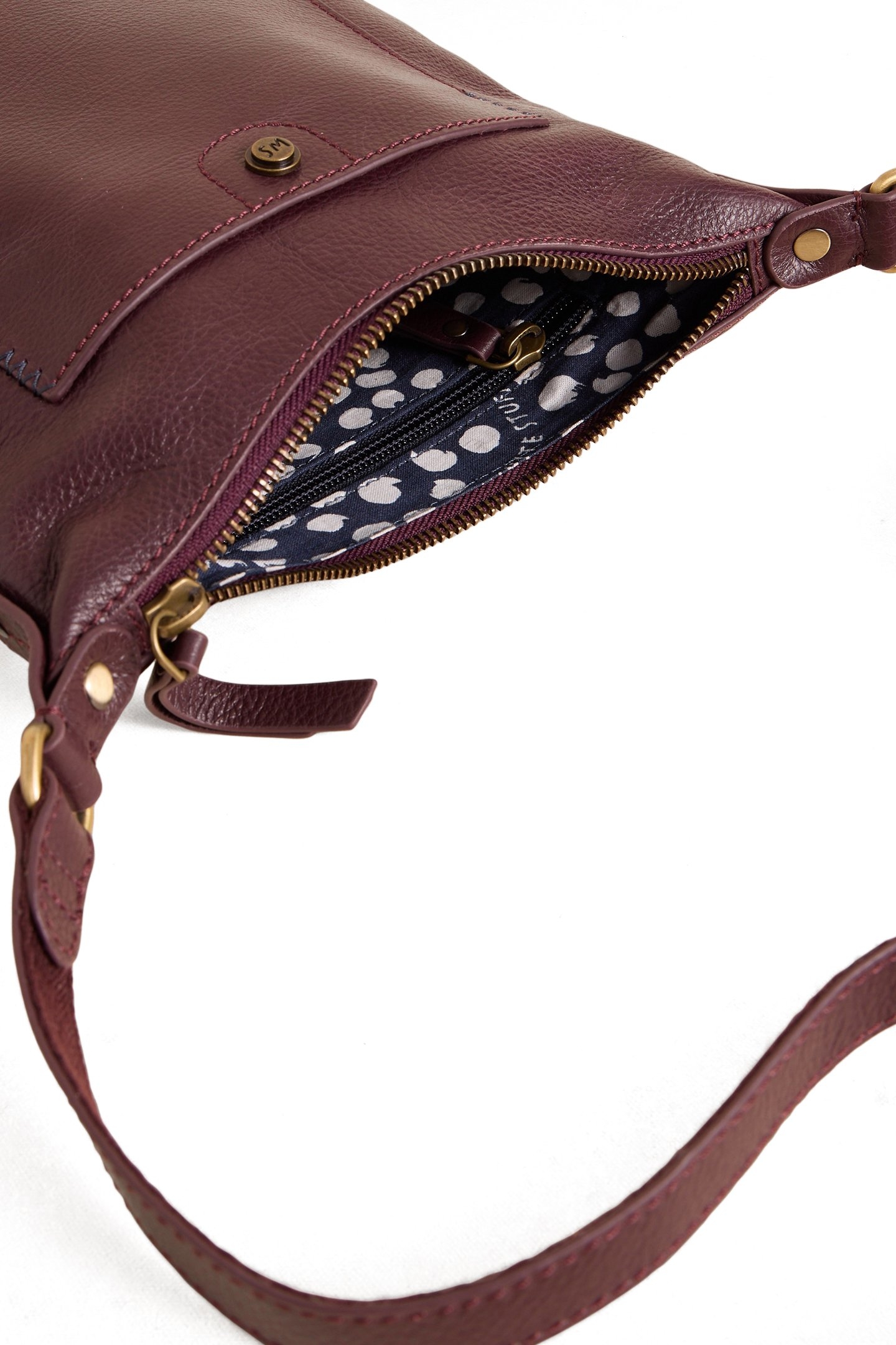MINI FERN LEATHER CROSSBODY DARK PLUM 4