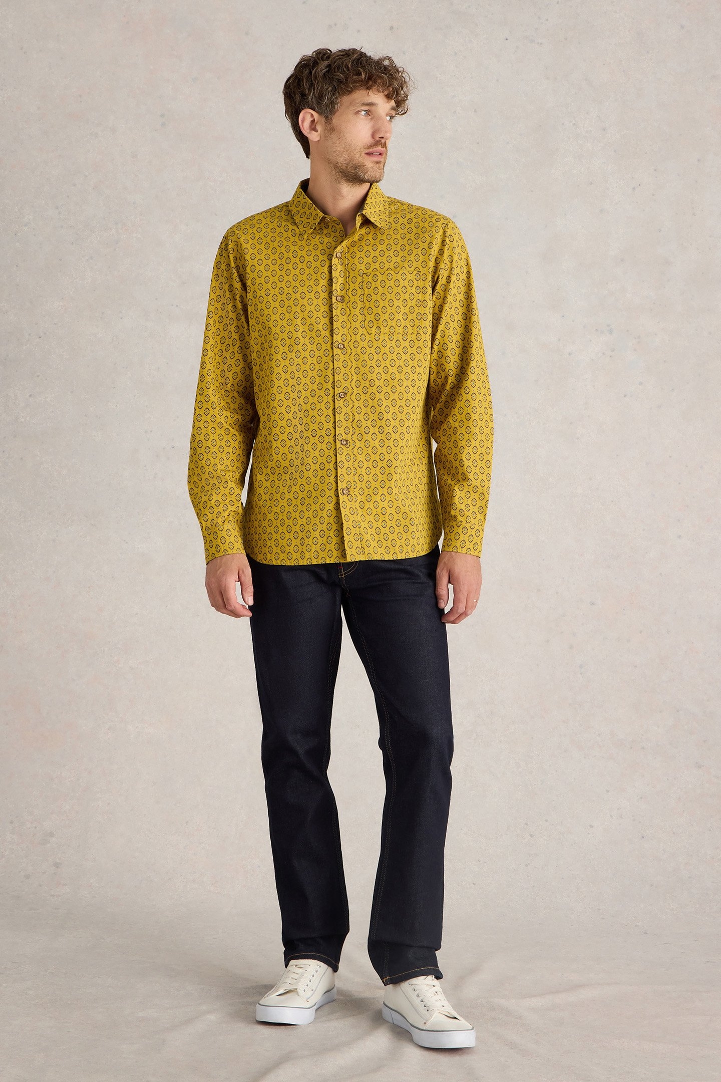 TILE PRINTED SHIRT YELLOW MULTI 1