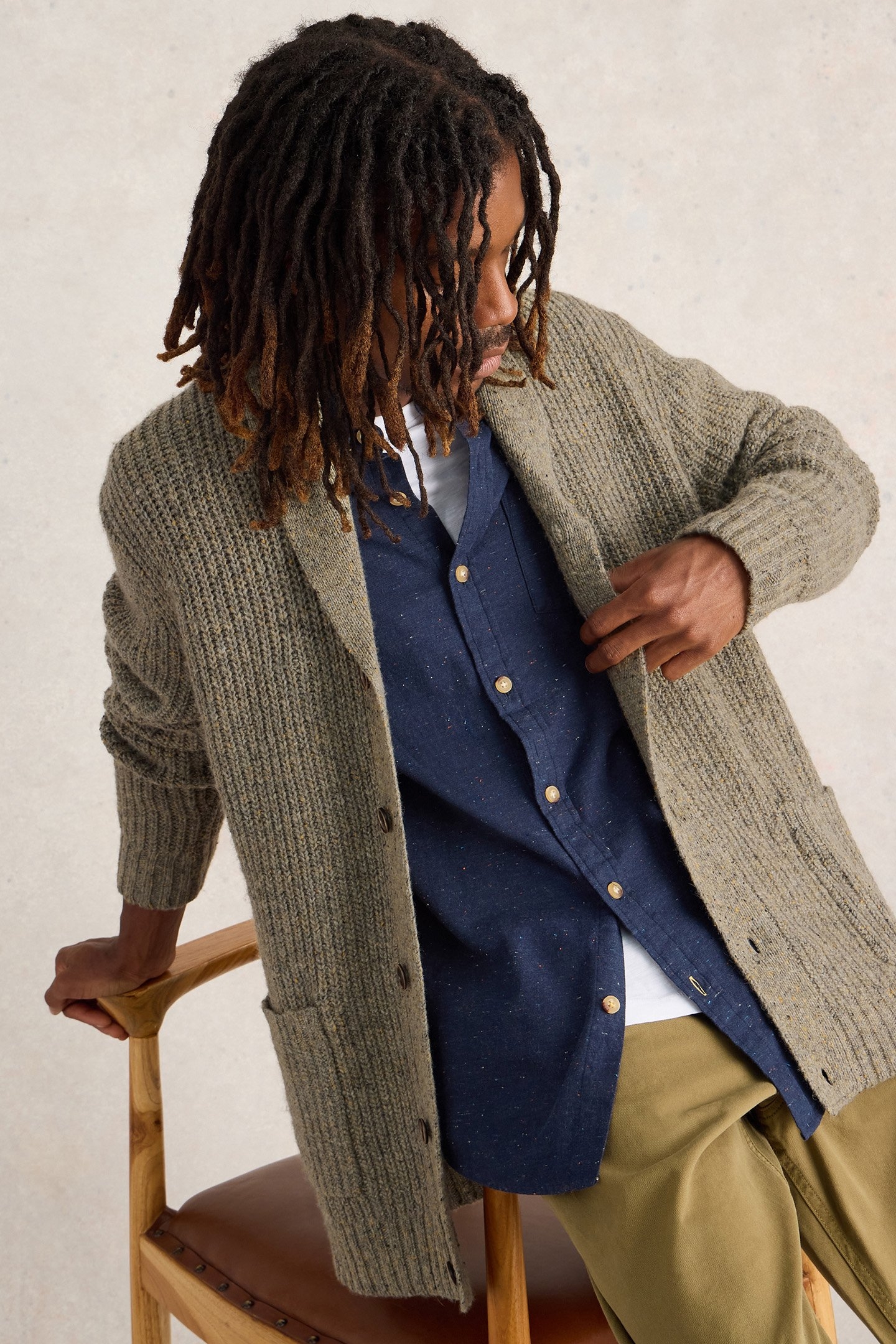 SHAWL NECK NEP CARDIGAN NATURAL MULTI 4