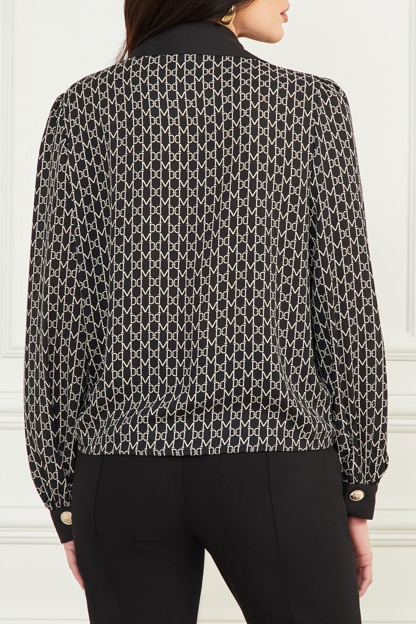 FREDA LS SCARF PRINT NEW MONOGRAM BLACK B 2