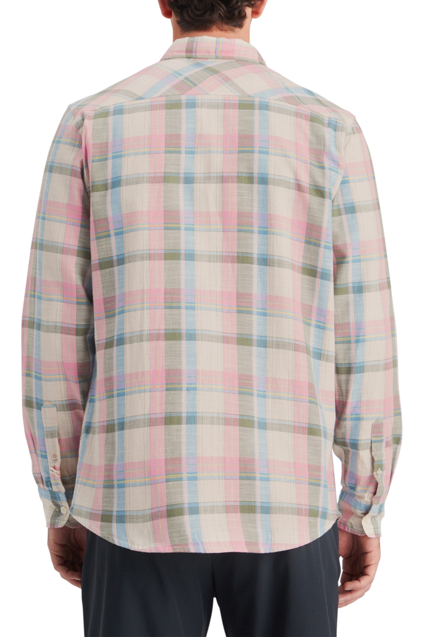 YARN DYE CHECK ROLL UP SHIRT GREEN CHECK 2